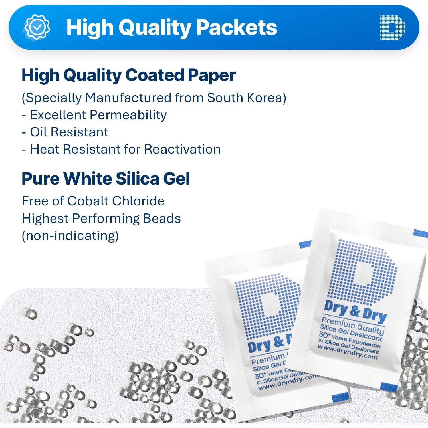 Paquetes de Gel de Sílice Seco y Seco 5g - 50 Unidades