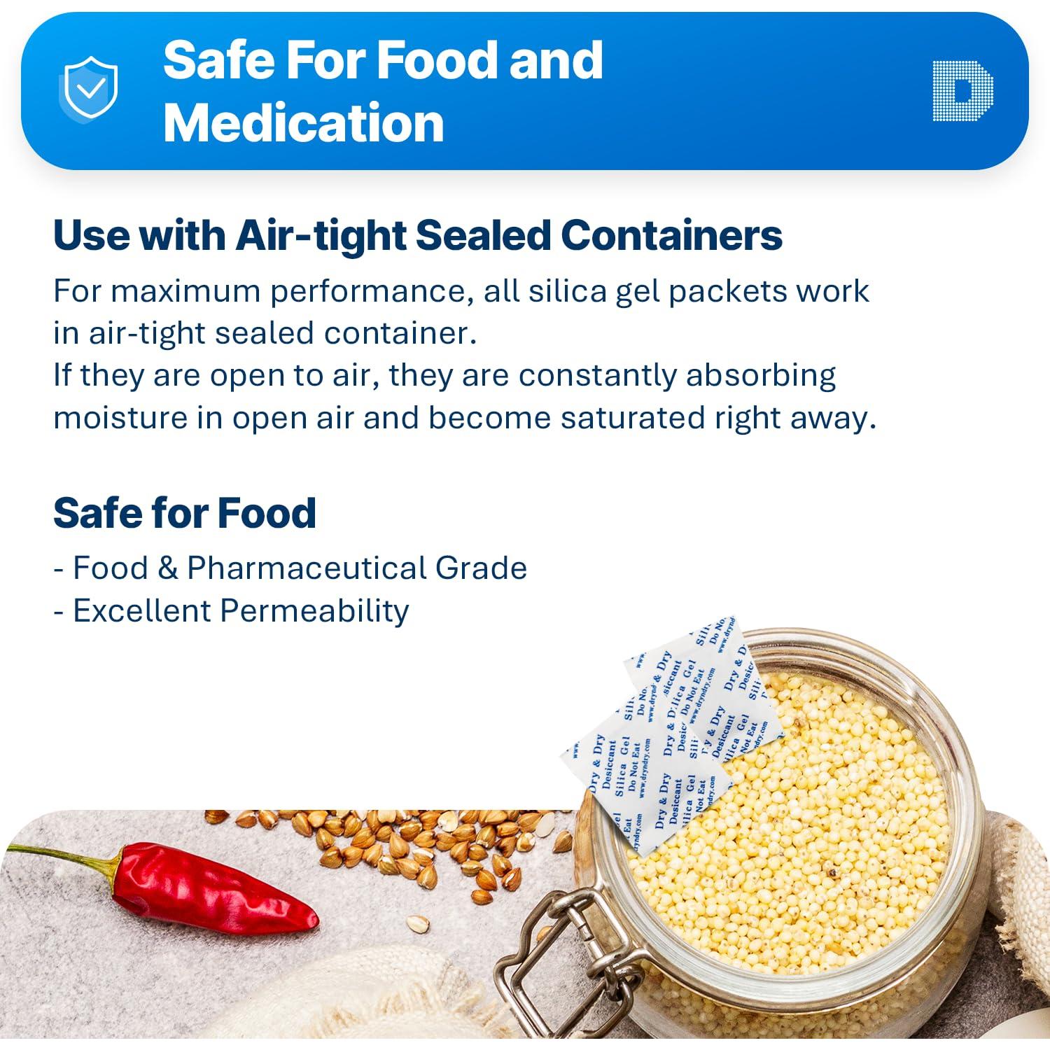 Paquetes de Gel de Sílice Seco y Seco 5g - 50 Unidades