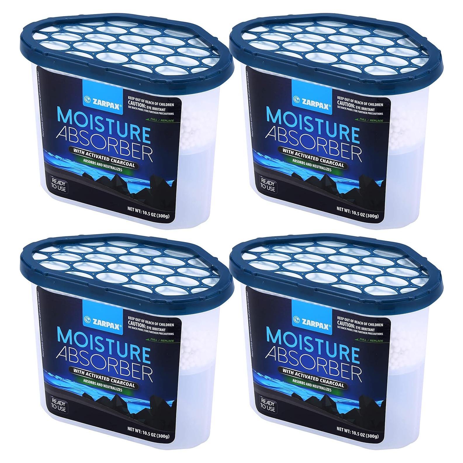 Absorbente de Humedad Zarpax 300g | Carbón Activado | Set de 4