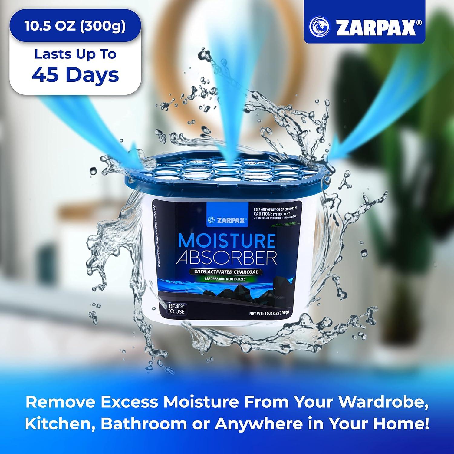 Absorbente de Humedad Zarpax 300g | Carbón Activado | Set de 4