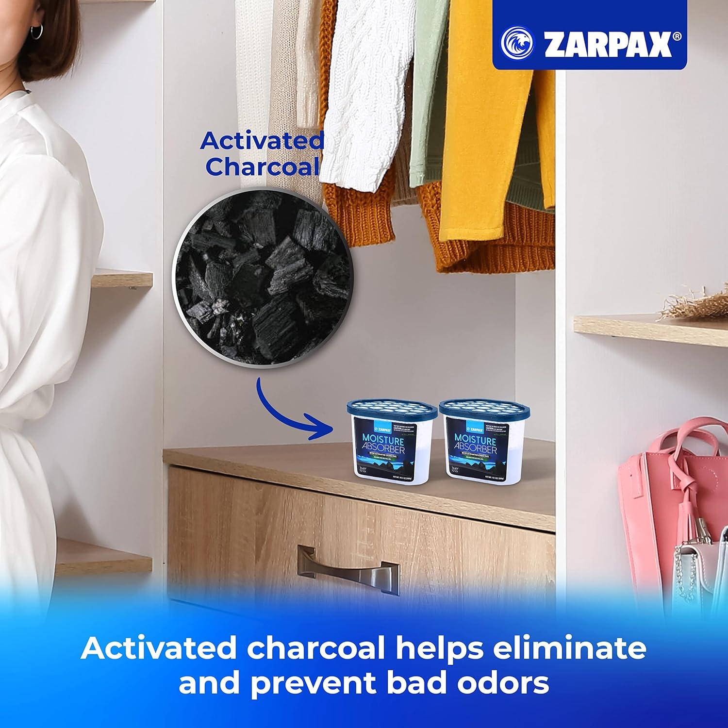 Absorbente de Humedad Zarpax 300g | Carbón Activado | Set de 4