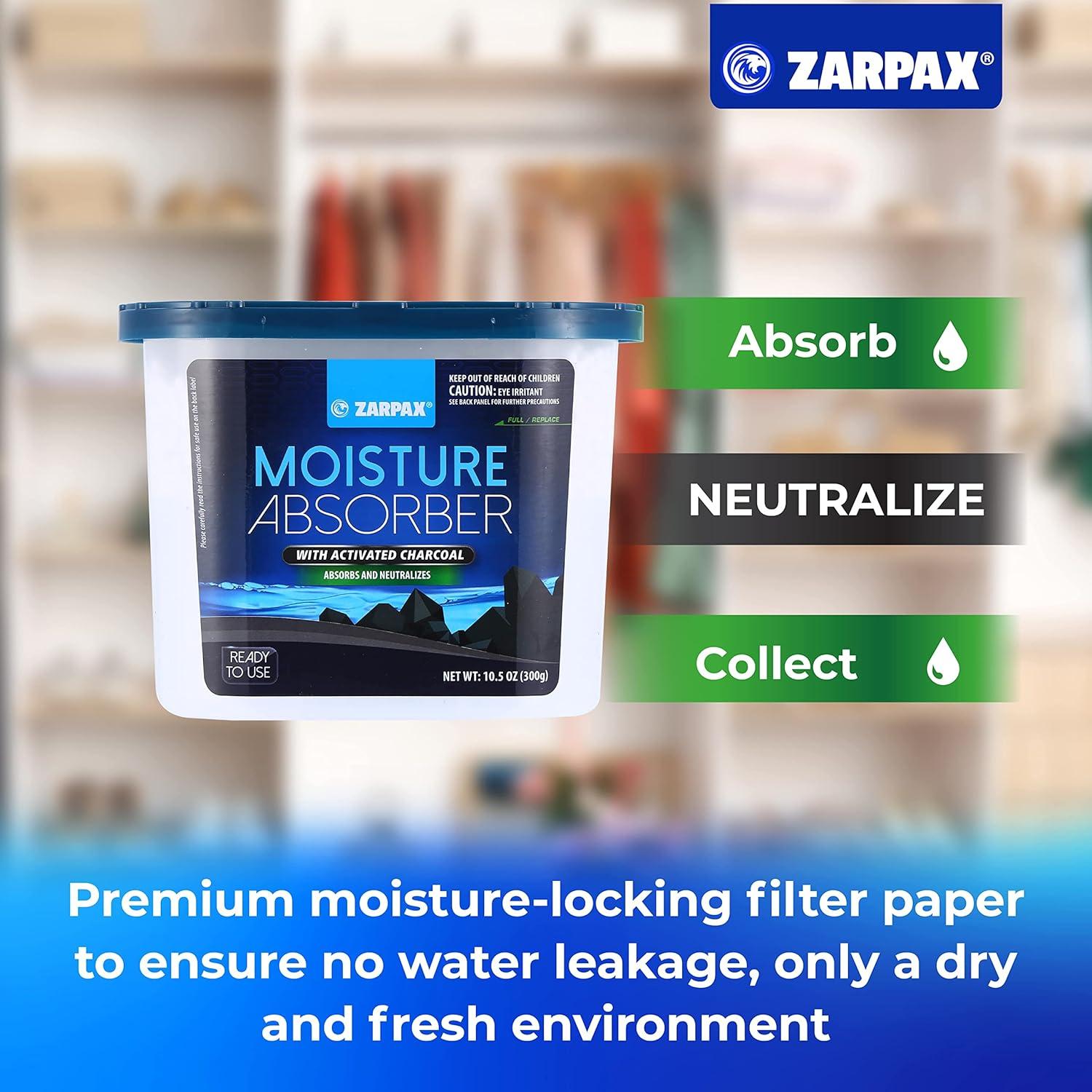 Absorbente de Humedad Zarpax 300g | Carbón Activado | Set de 4