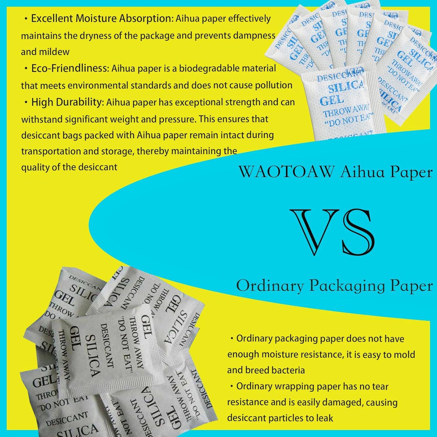 Paquetes de Gel de Sílice 2g WAOTOAW 500 Pcs Grado Alimenticio