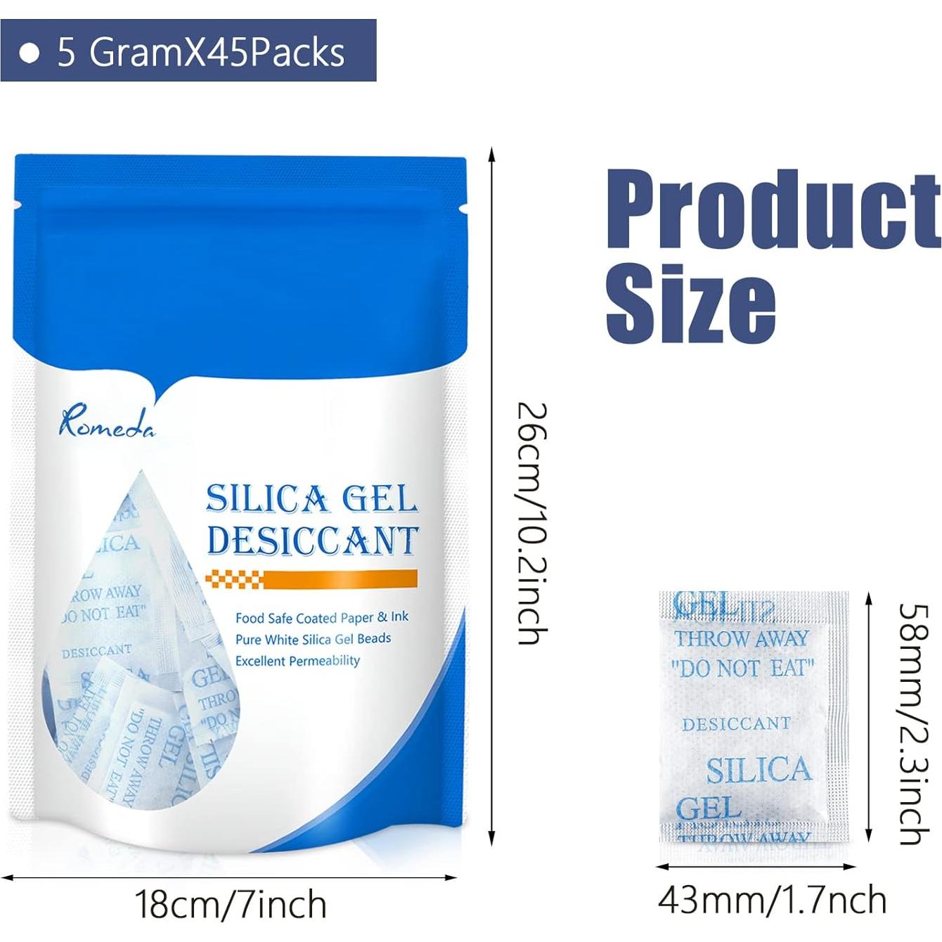 55 Paquetes de Gel de Sílice 5g - Deshidratante Seguro y Eficaz