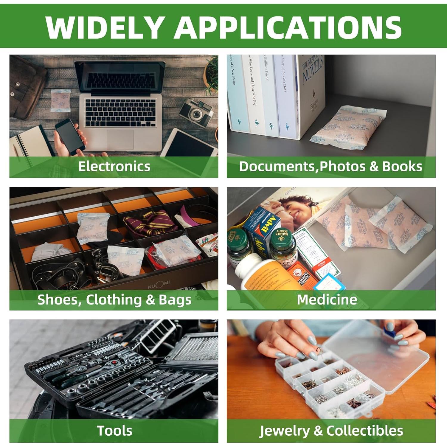 Paquetes de Gel de Sílice ROOMLINE - 10 Pcs 50g Deshidratantes