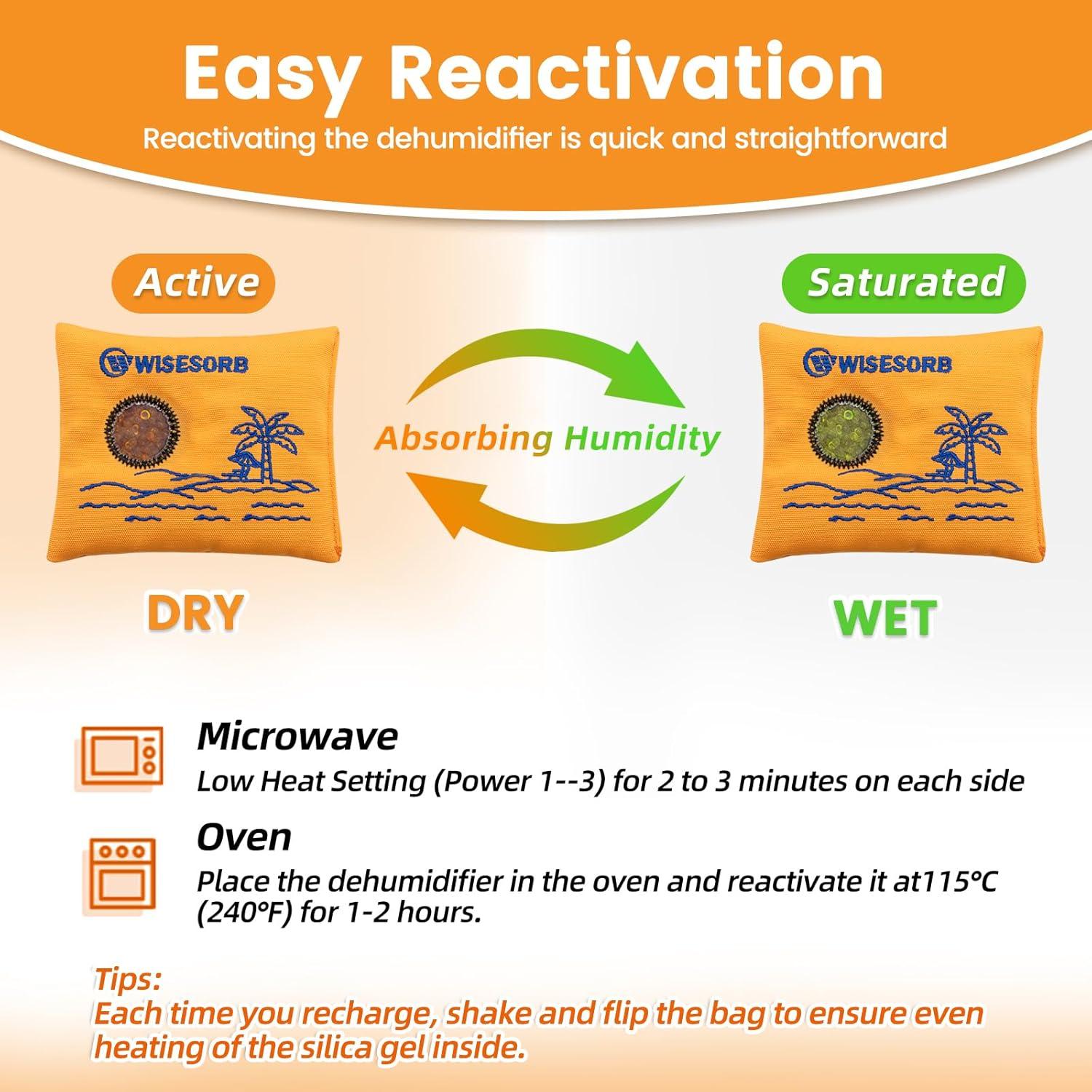 100gx5pcs Rechargeable Desiccant Packs for Storage, Reusable Dehumidifier Bags Visible Color Indicating Silica Gel Packets Moisture Absorbers for Safe Closet 3D Filaments Electronics Camera