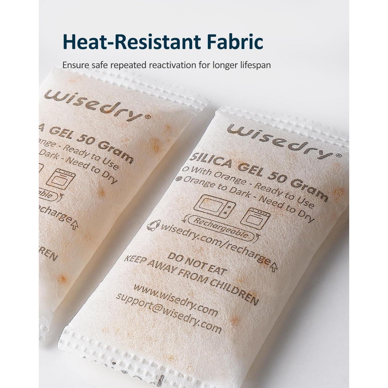 Paquete de Gel de Silica Wisedry 50g x 10 Reactivables