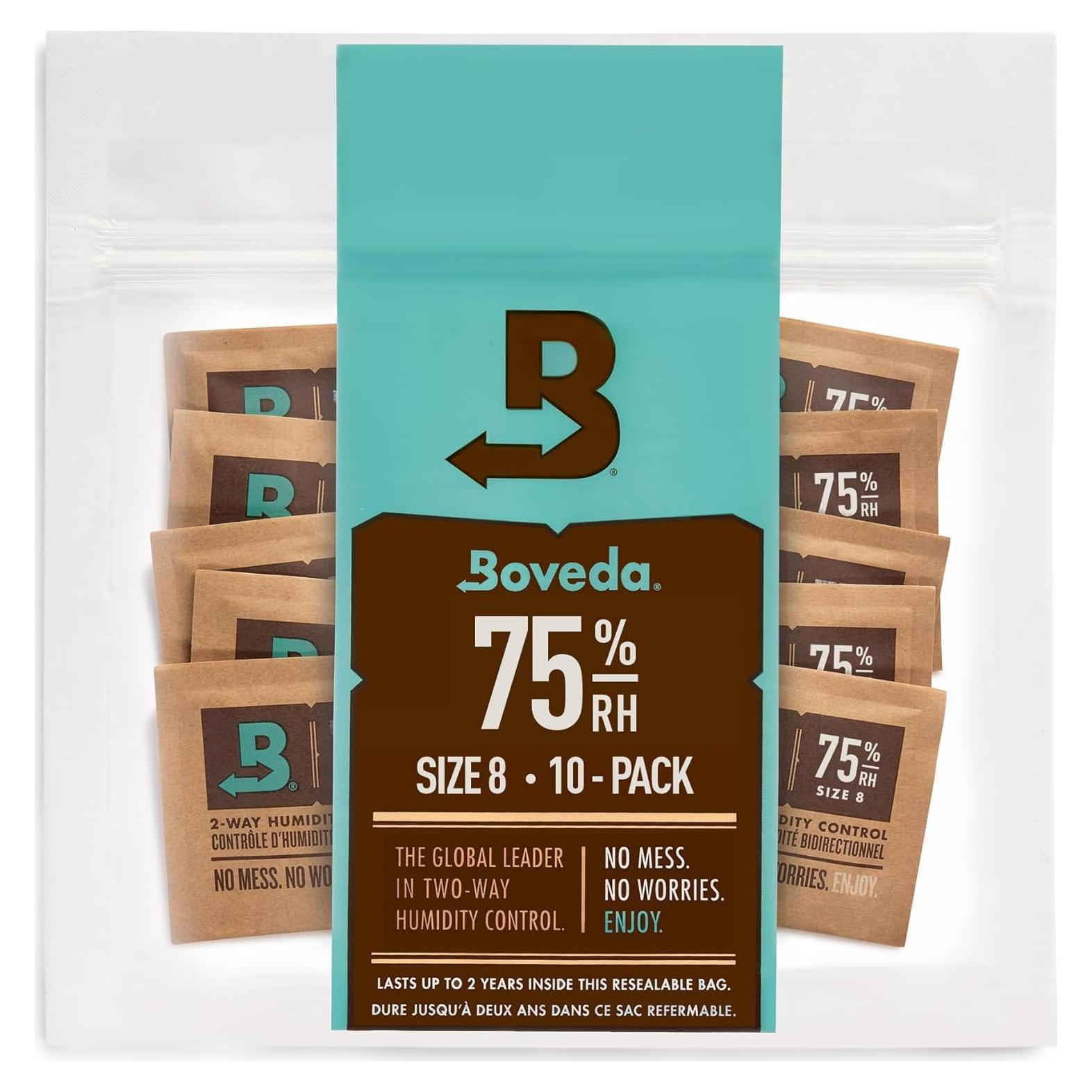 Boveda 75% RH - Paquete de 10 Control de Humedad Bidireccional
