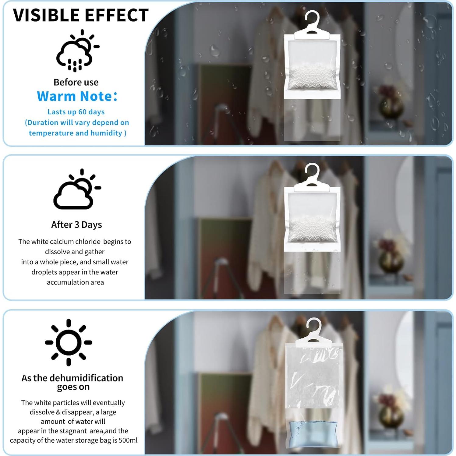 Bolsas Deshumidificadoras ZSZMFH 12 Paquetes 500ml Sin Olor