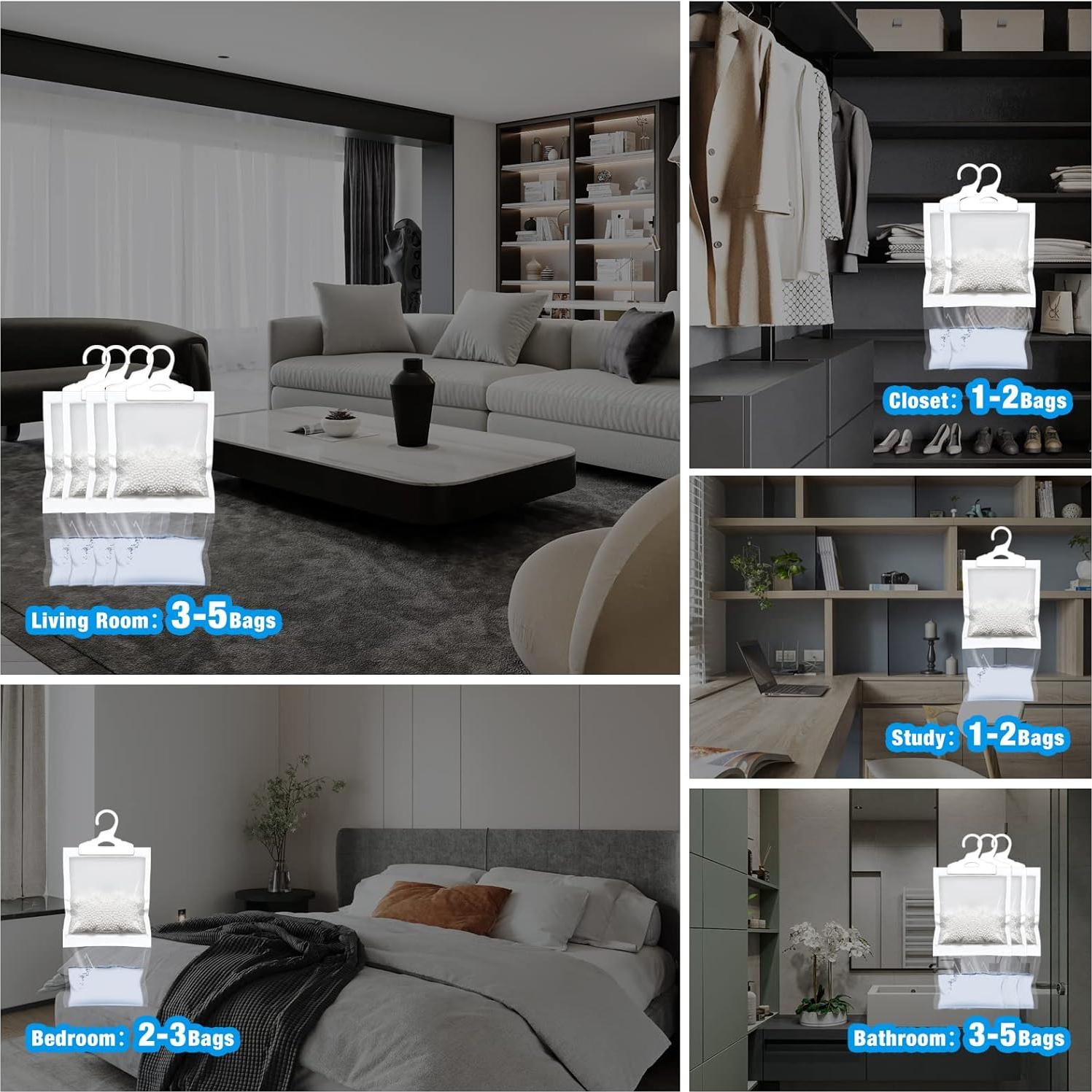 Bolsas Deshumidificadoras ZSZMFH 12 Paquetes 500ml Sin Olor