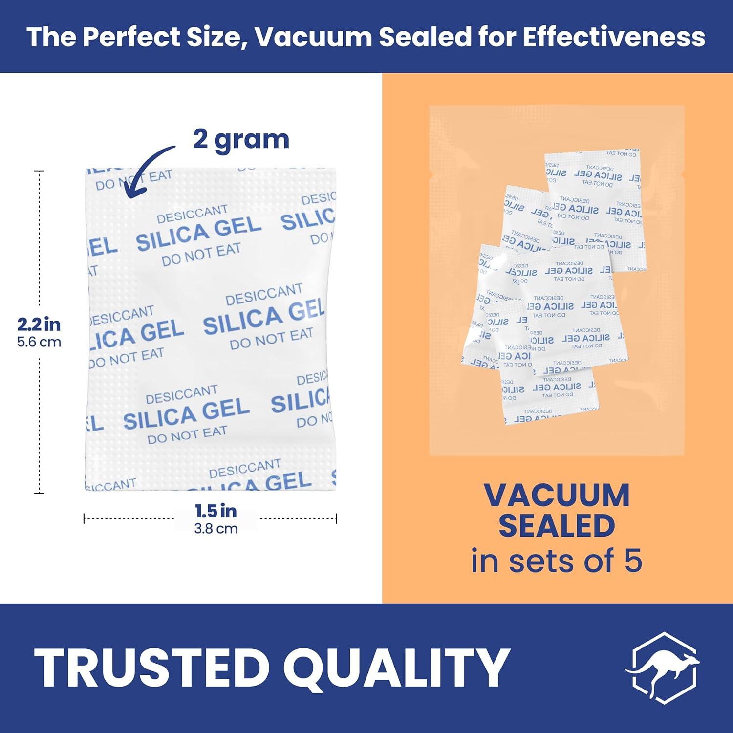 Paquetes de Gel de Sílice Deshidratante Wallaby 2g - 50 Unidades