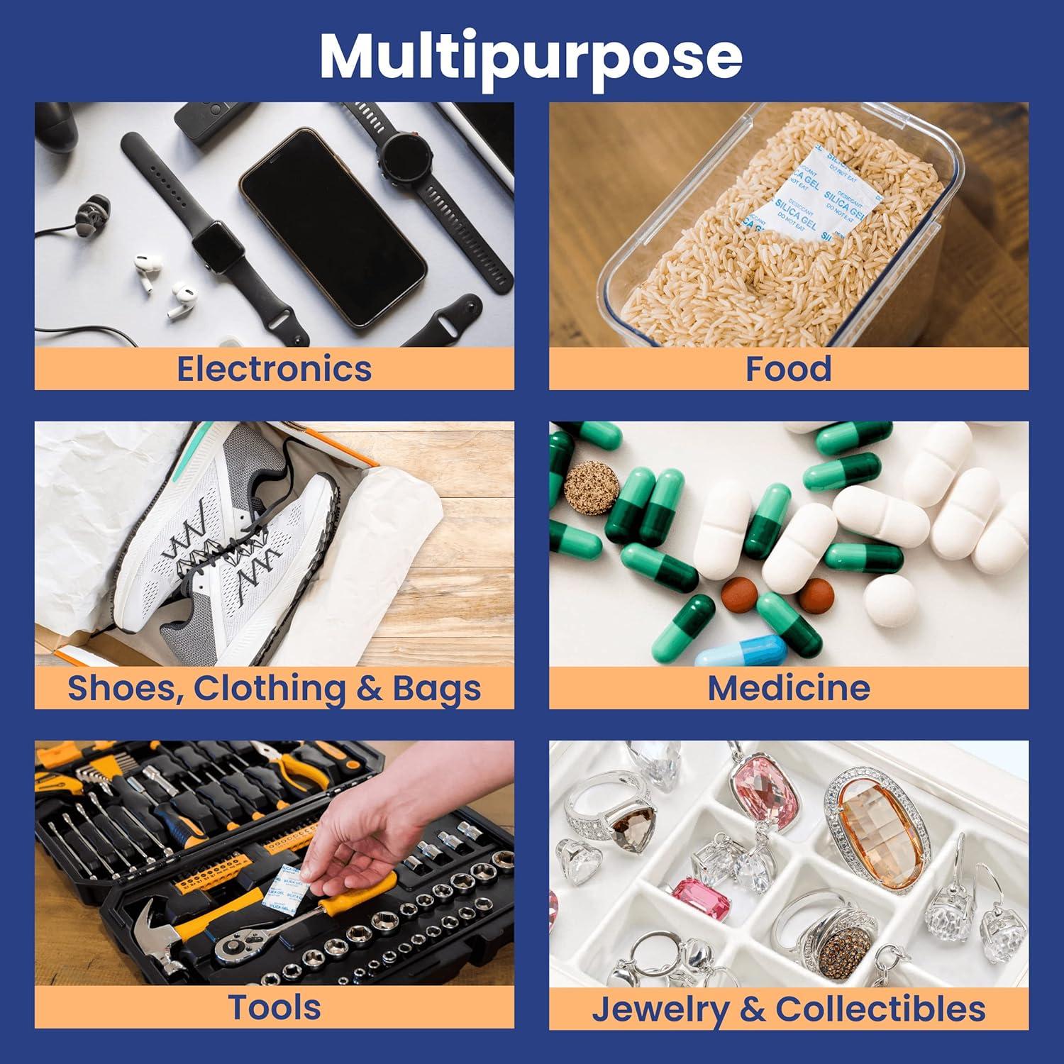 Paquetes de Gel de Sílice Deshidratante Wallaby 2g - 50 Unidades