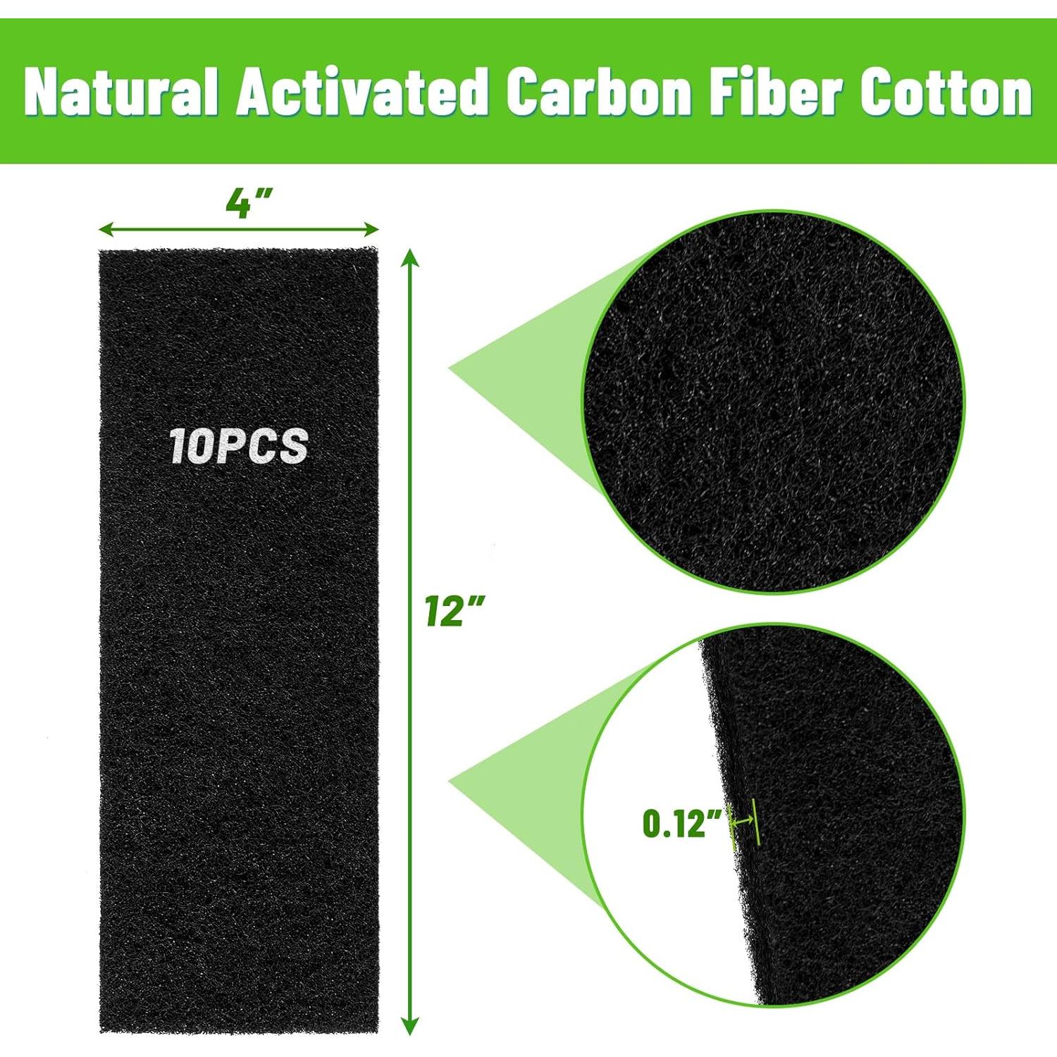 Filtros de Aire de Carbón Activado UCandy 10 Pcs 10x4 cm