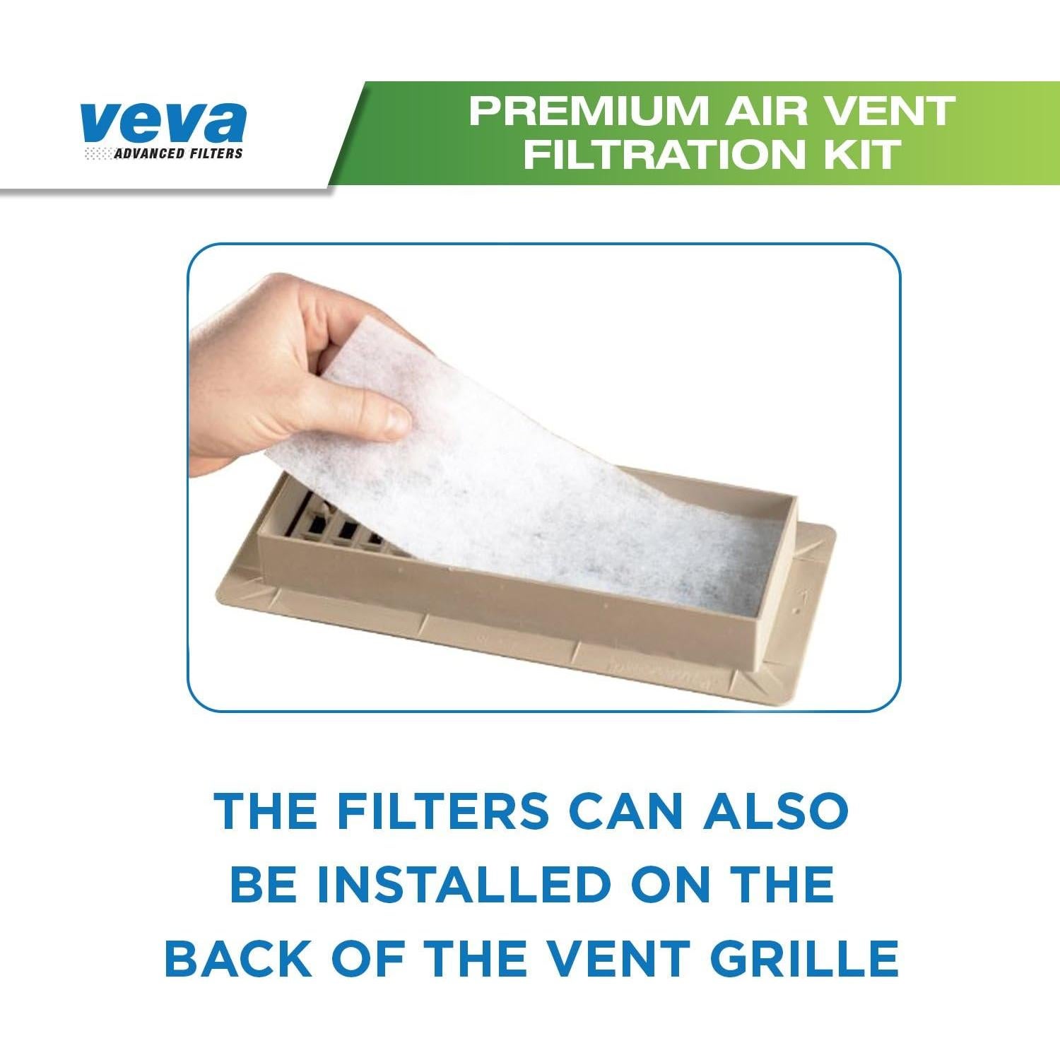 Filtros de Ventilación VEVA 16x72" (40.64x182.88 cm) Kit Personalizable