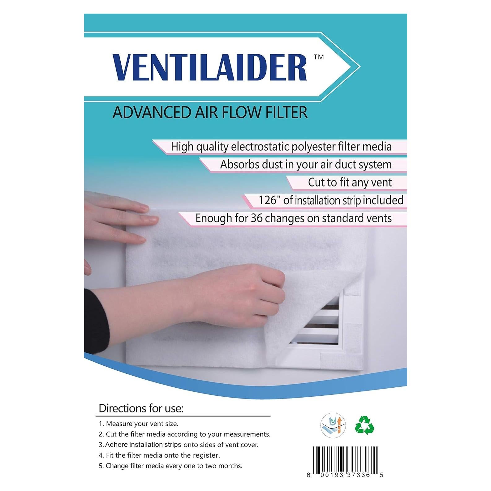 Filtro de Ventilación 20" x 84" Ventialider Poliester