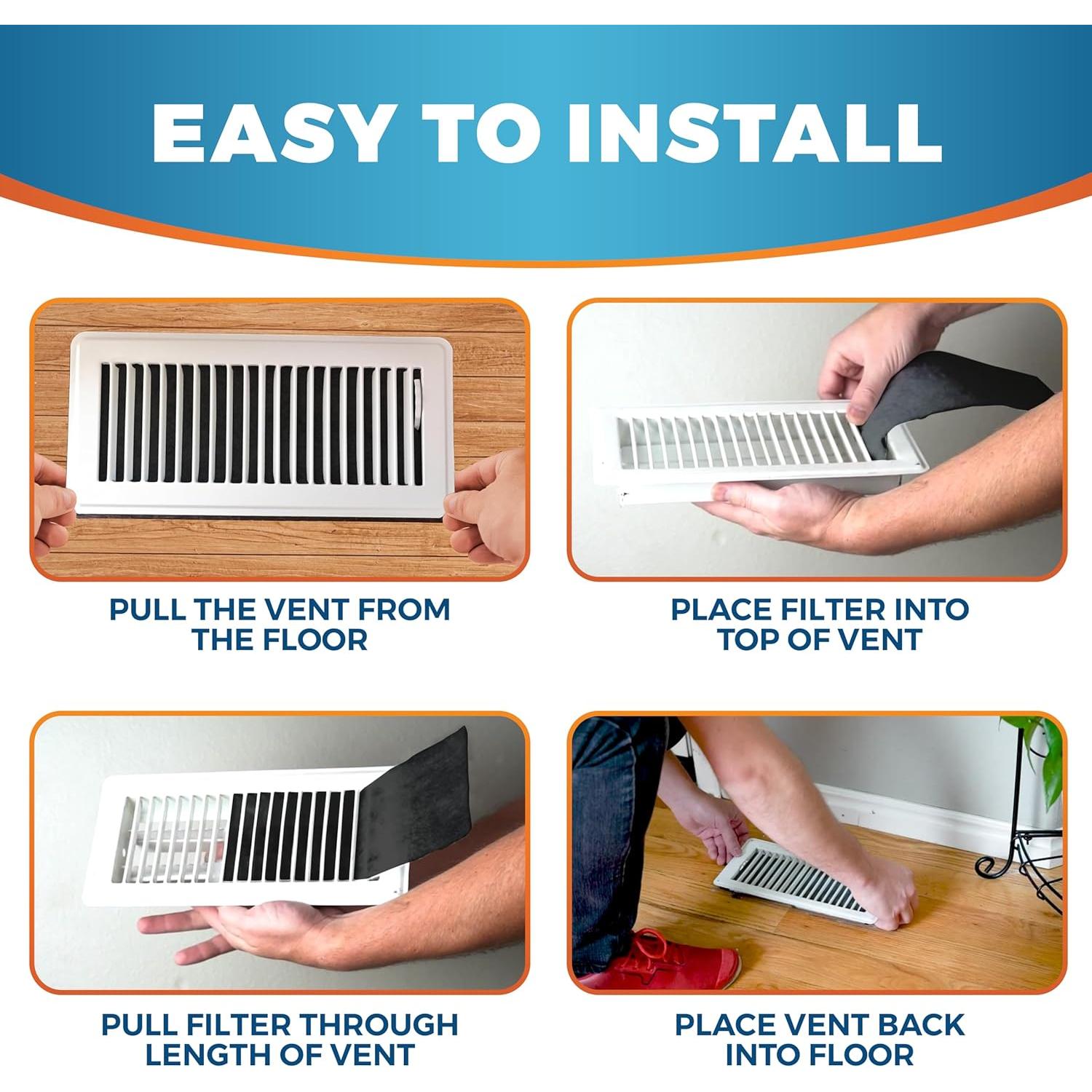 Filtros de Ventilación de Carbón Activado 4x30 cm - 48 Paquete