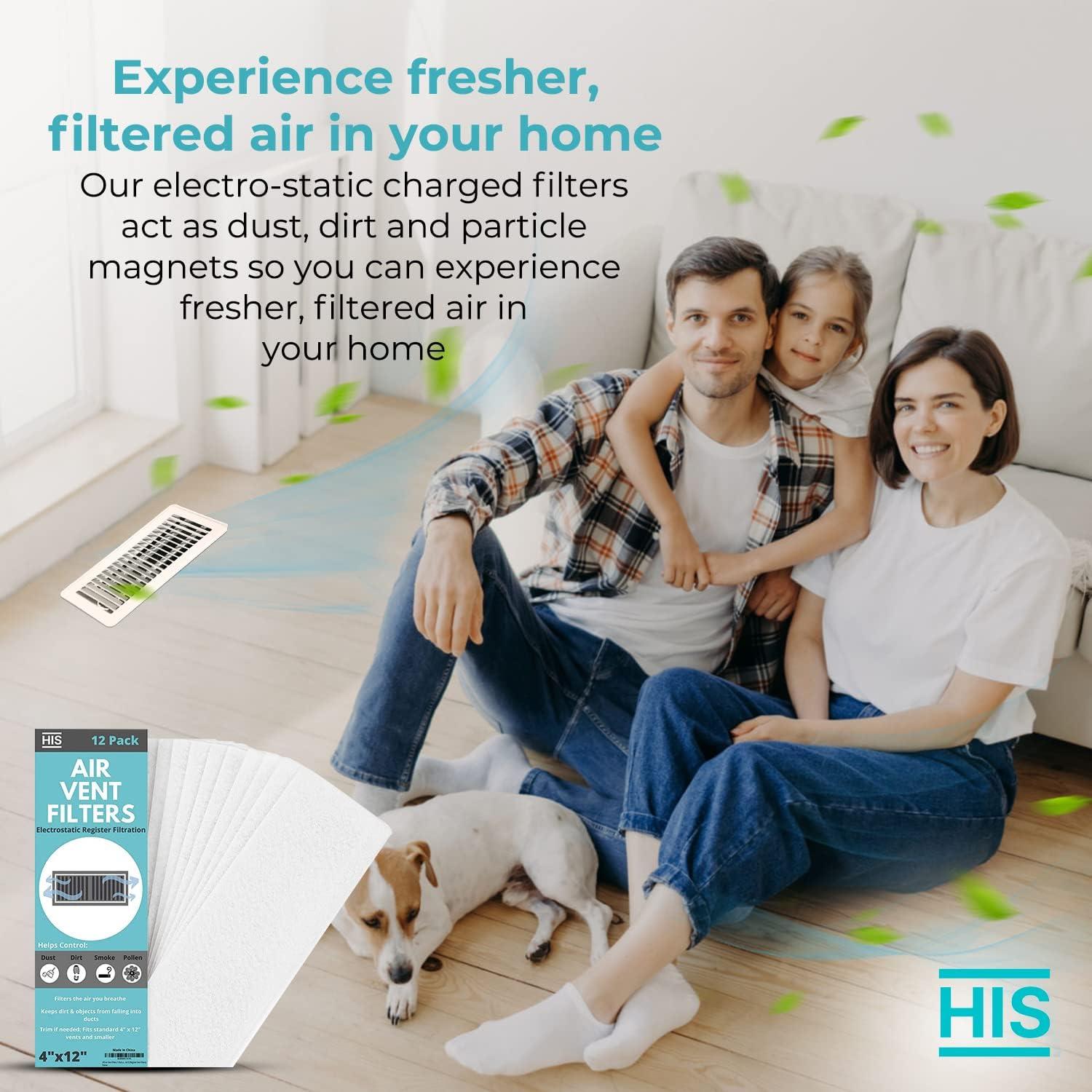 Filtros de Ventilación de Aire HIS AVFH- 12 Unidades 10.16x30.48cm