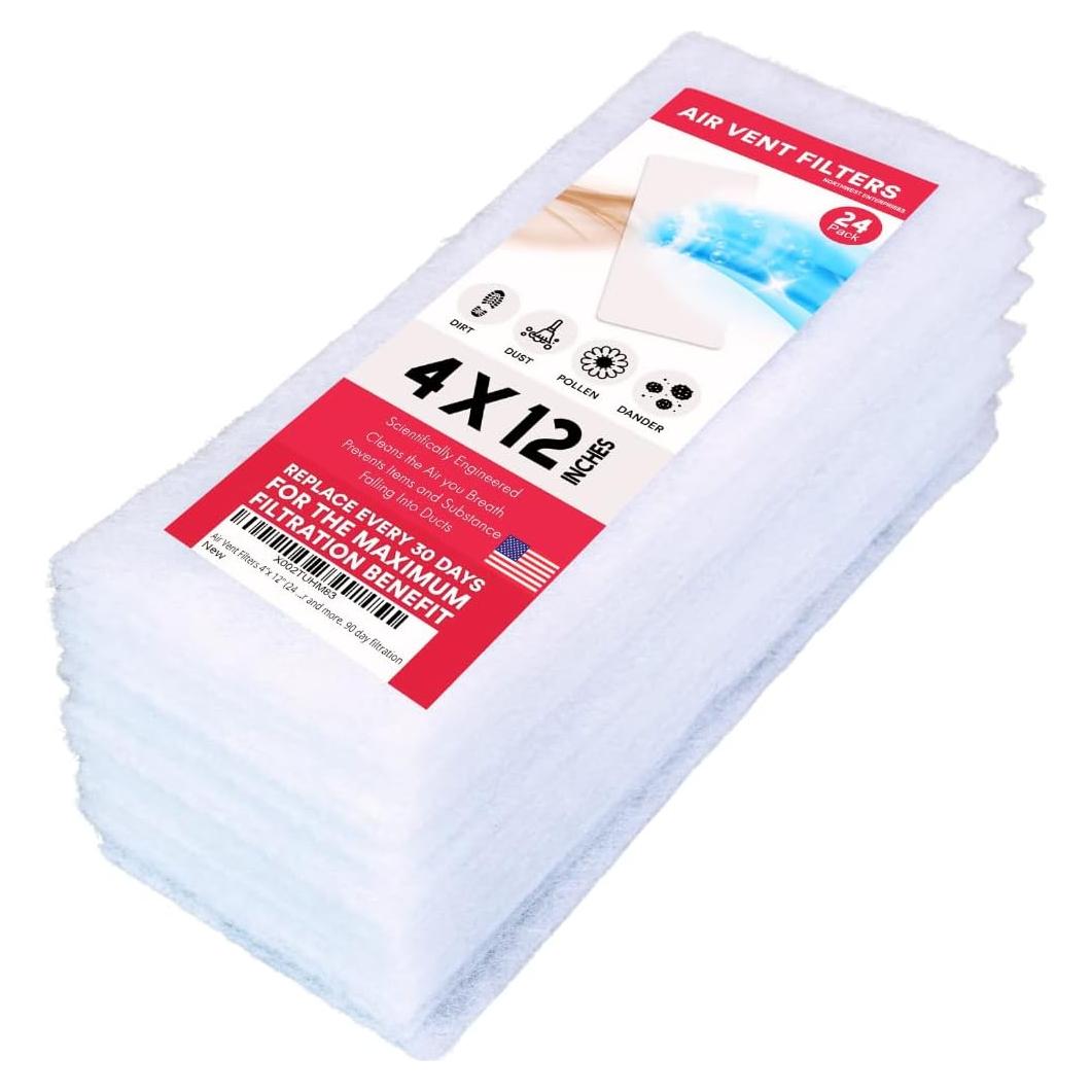 Filtros de Ventilación Northwest Enterprises 24 Unidades 10.16x30.48cm