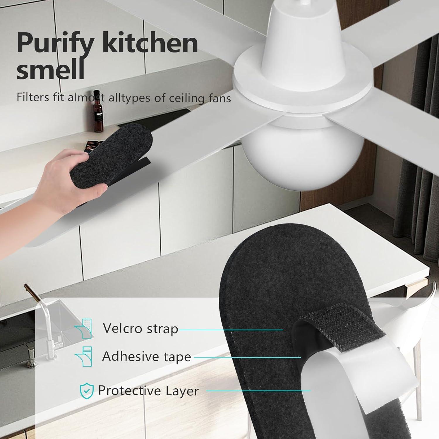 Paquete de 15 Filtros de Carbón Activado AesoKone para Ventiladores de Techo