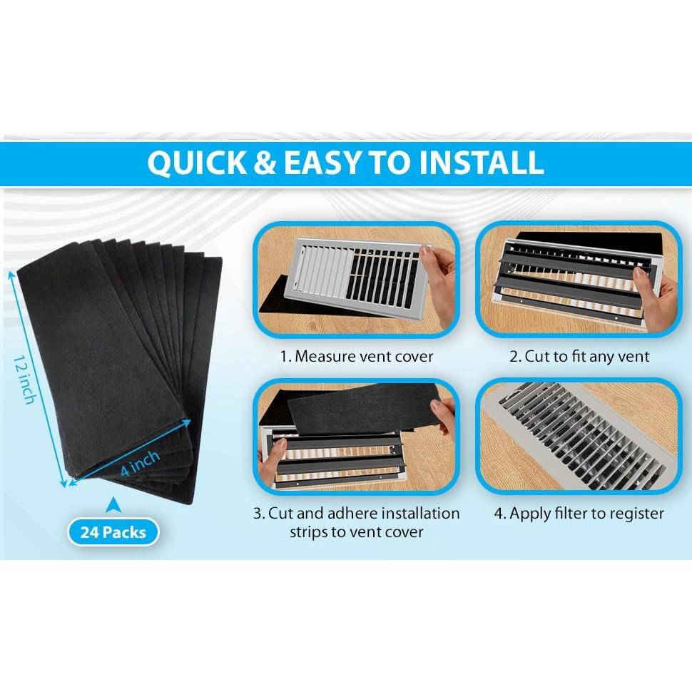 Filtros de Carbón Activado CFS - Paquete de 12 - 10.16x30.48 cm