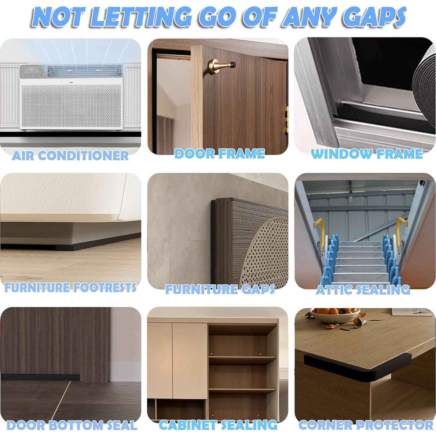 Cinta de Espuma de Sellado EVA Bantie 10.06m Negra 1/4"x1/2"