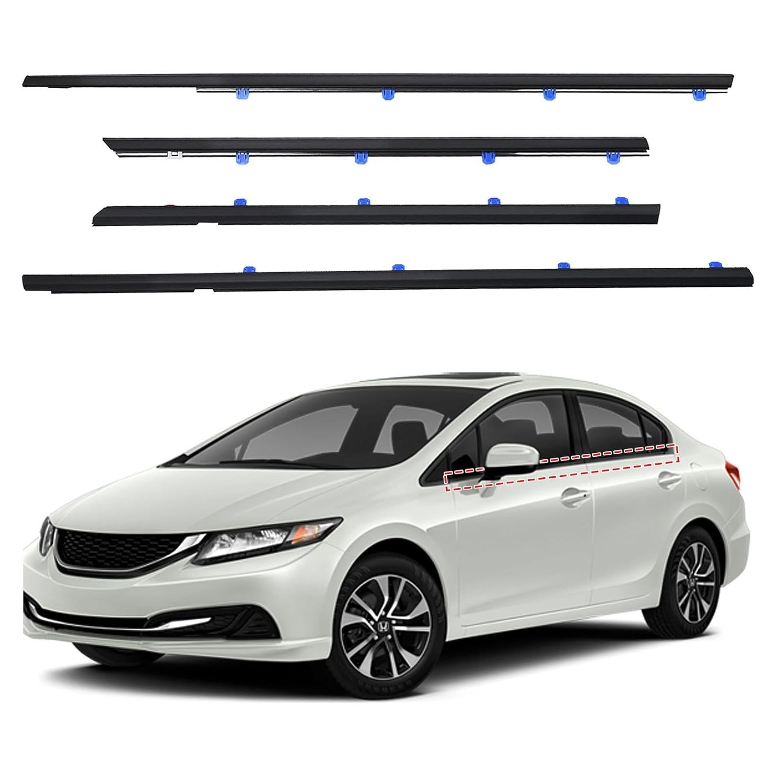 Moldura de Sellado para Ventana Honda Civic 2012-2015 Sedán