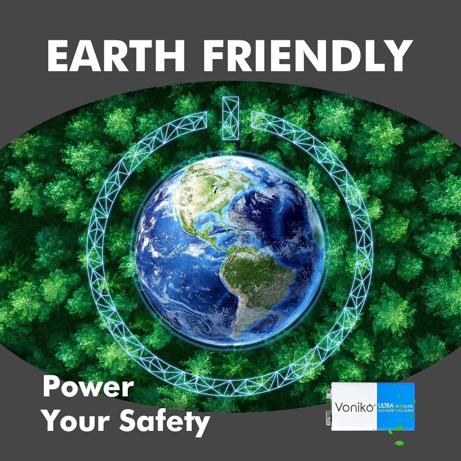 Baterías Alcalinas 9V Voniko - Paquete de 4 Unidades Ultra Duraderas