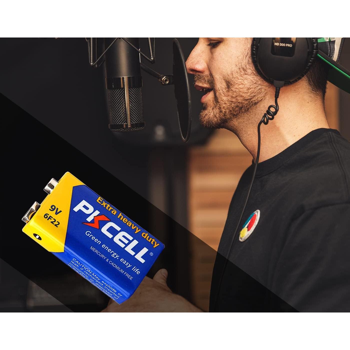 Batería 9V PKCELL 6F22 Carbono Zinc Ultra Duradera - Paquete de 10