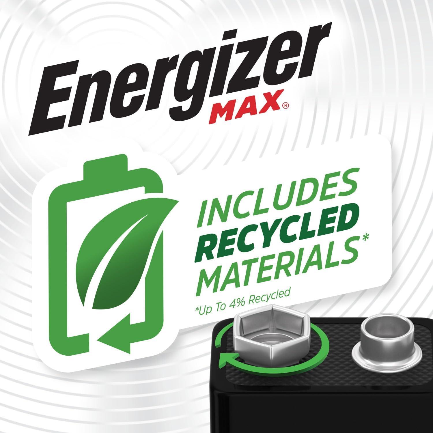 Baterías Alcalinas Energizer MAX 9V - Paquete de 2 Unidades