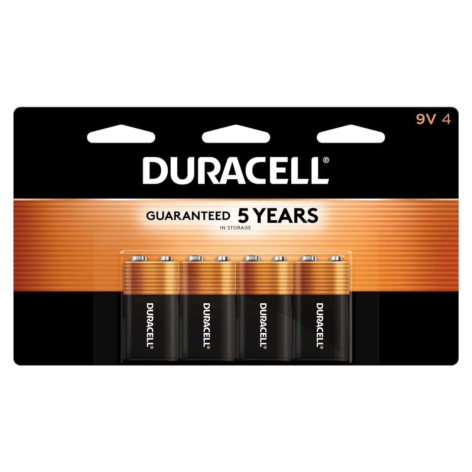 Baterías Alcalinas Duracell Coppertop 9V - Paquete de 4 Unidades