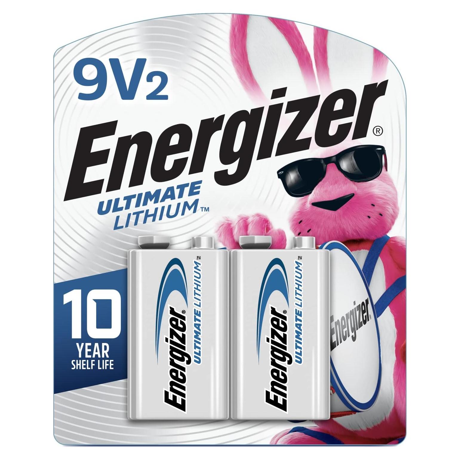 Baterías de Litio Energizer 9V - Paquete de 2, Larga Duración