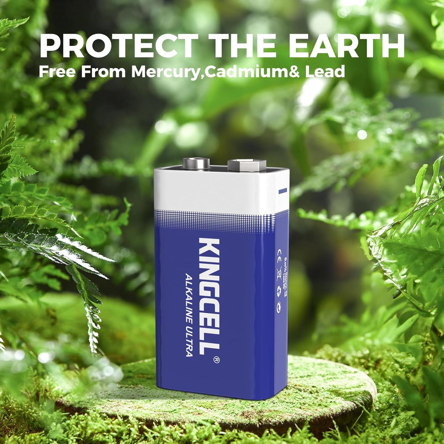 Baterías KINGCELL 9V Paquete de 4 Alcalinas de Alto Rendimiento