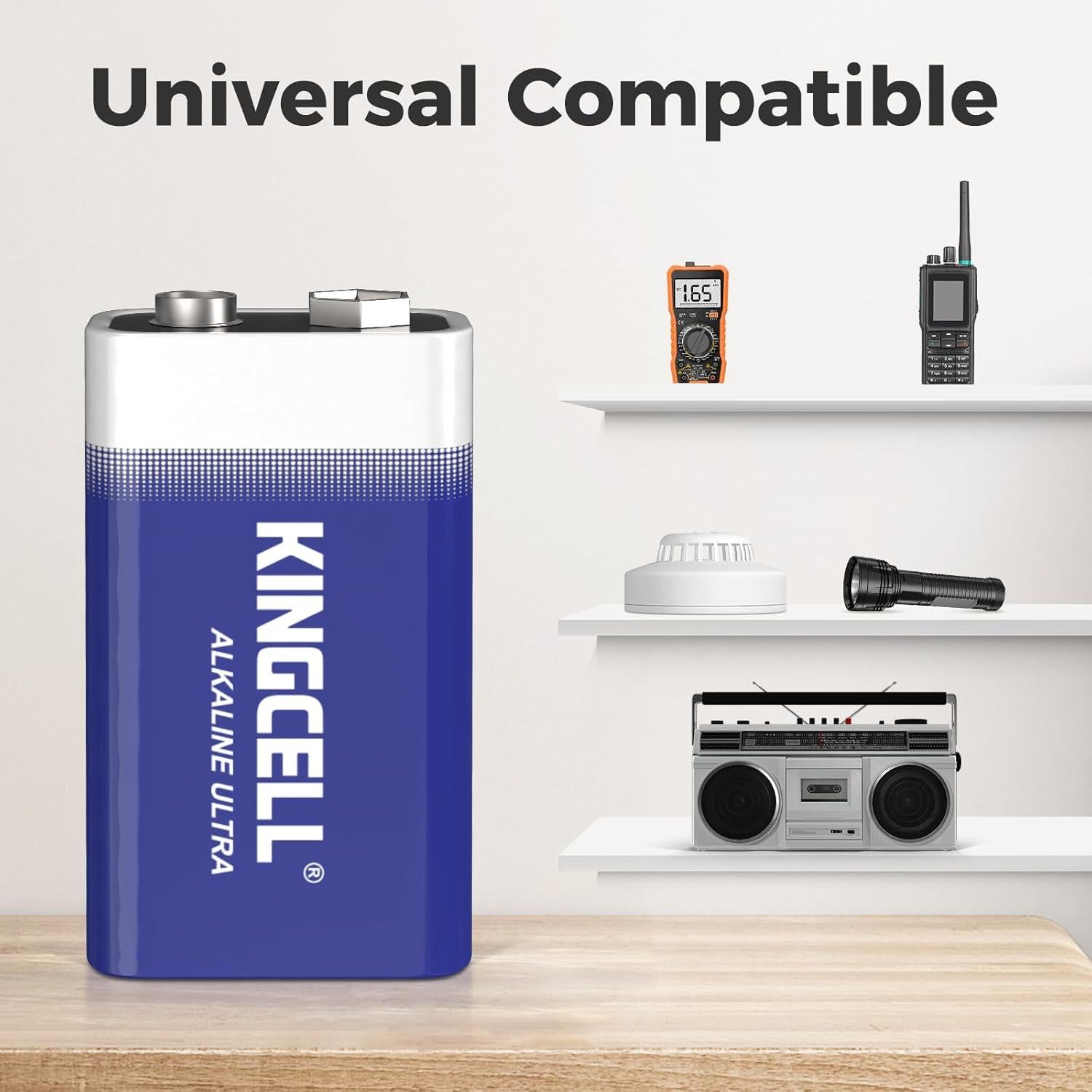 Baterías KINGCELL 9V Paquete de 4 Alcalinas de Alto Rendimiento