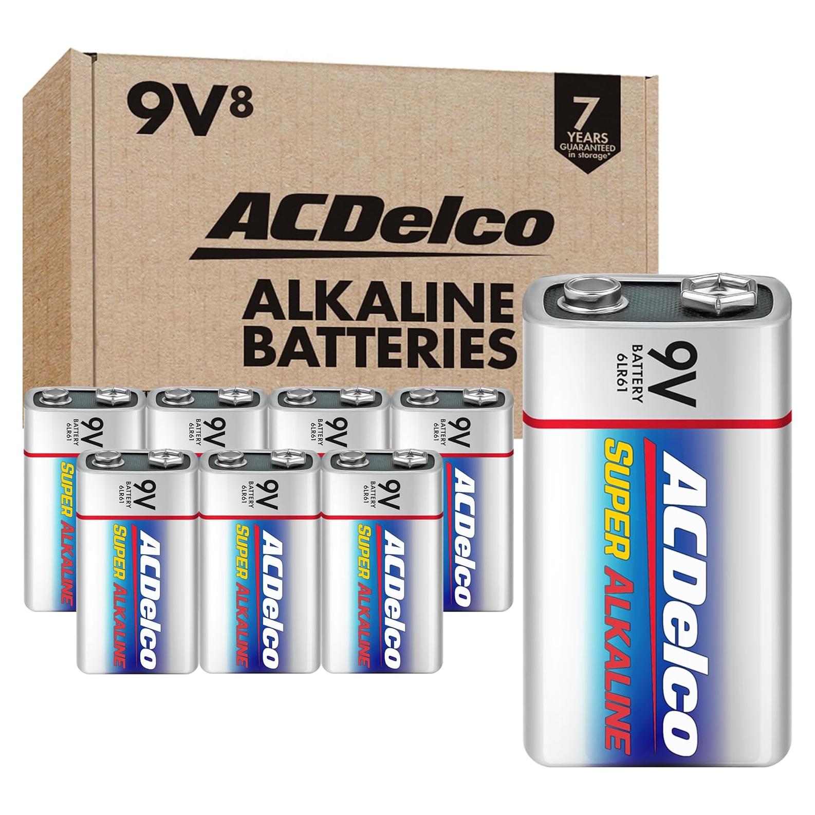 Baterías ACDelco Alcalinas 9V - Paquete de 8 Unidades