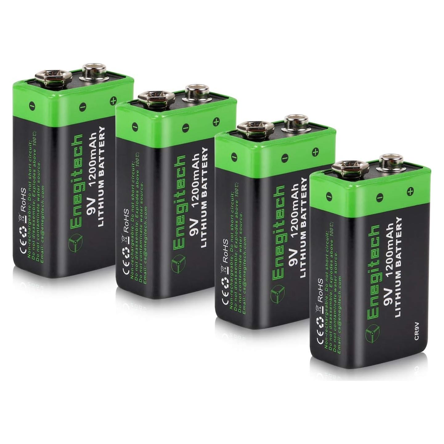 Batería de Litio 9V Enegitech 1200mAh Paquete de 8 Unidades