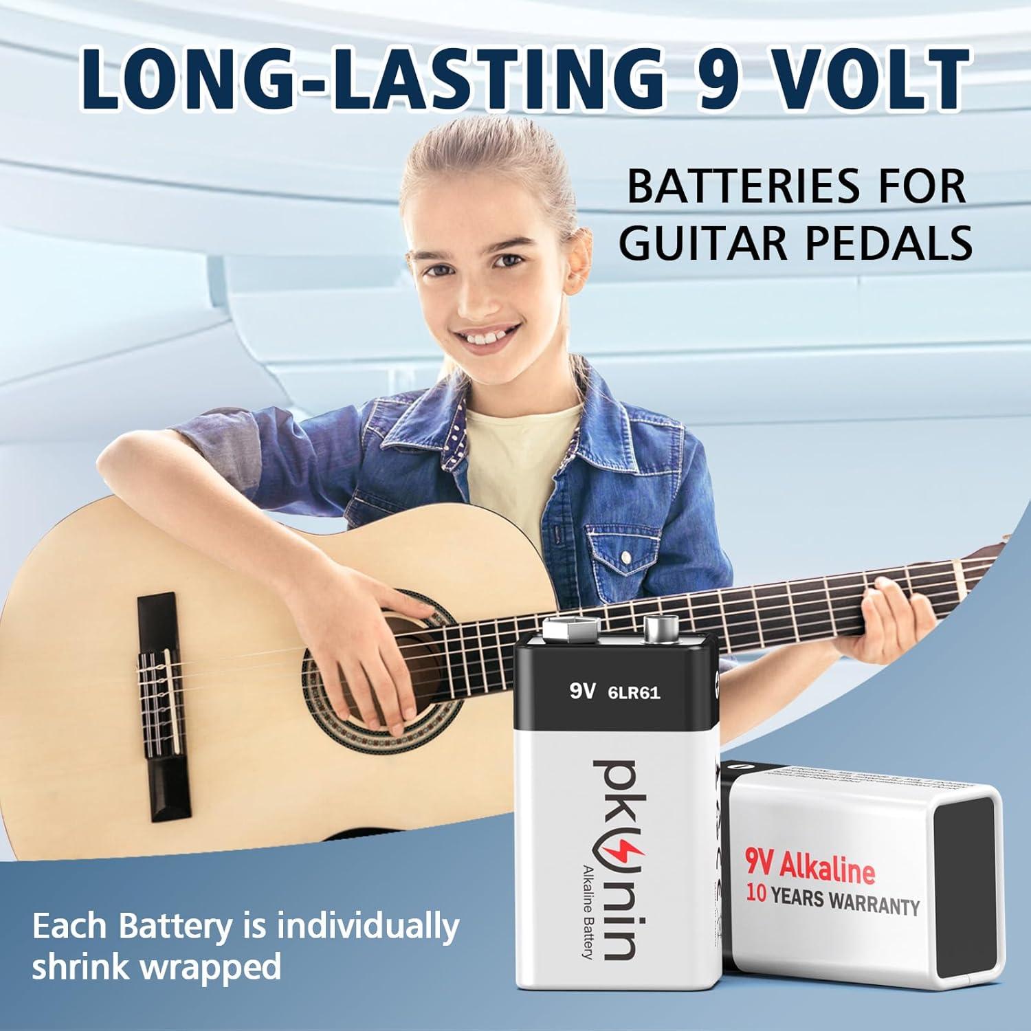 Baterías Alcalinas 9V PKUNIN Paquete de 12 Larga Duración