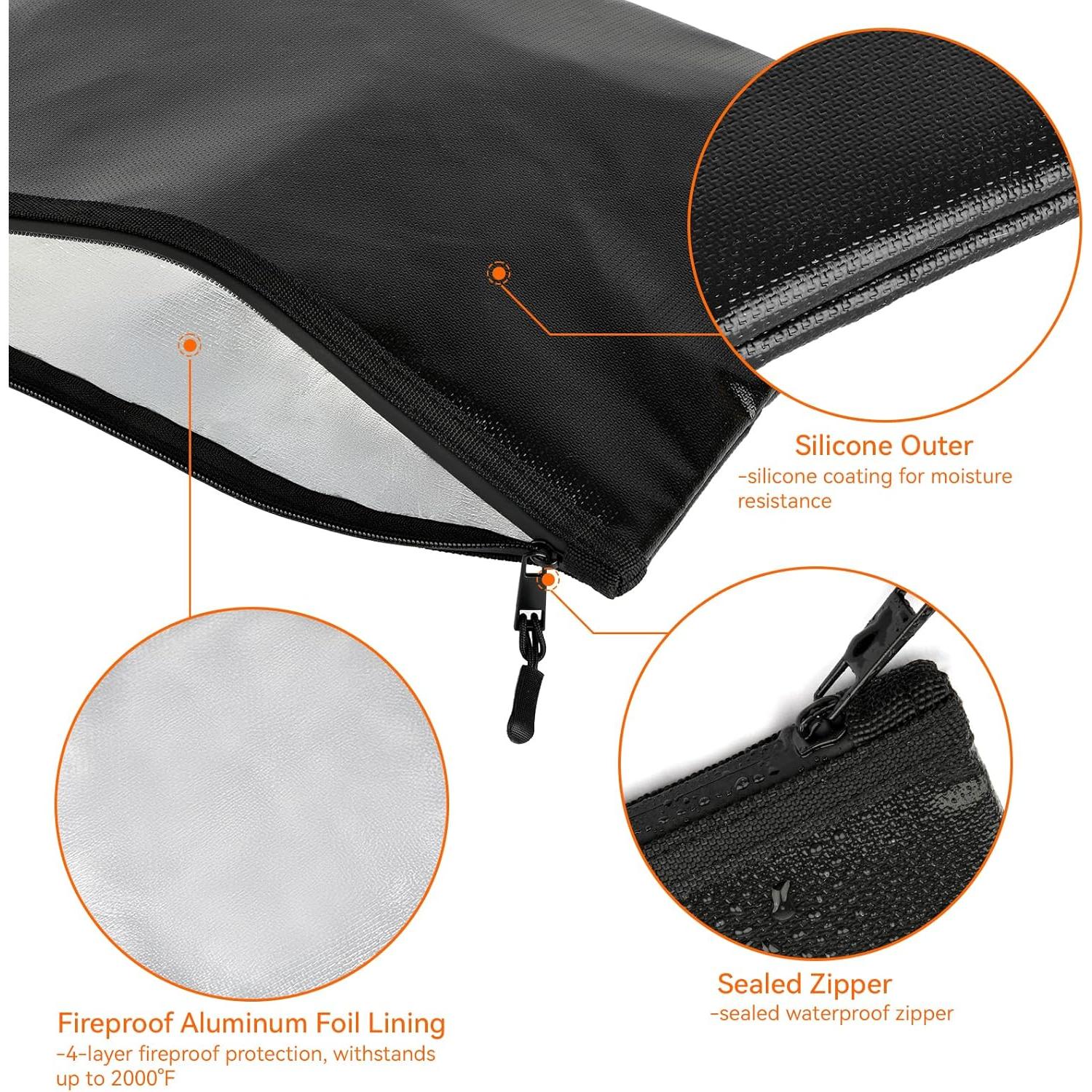 Bolsa de Documentos a Prueba de Fuego Hoiny 25.4x34.3cm Impermeable