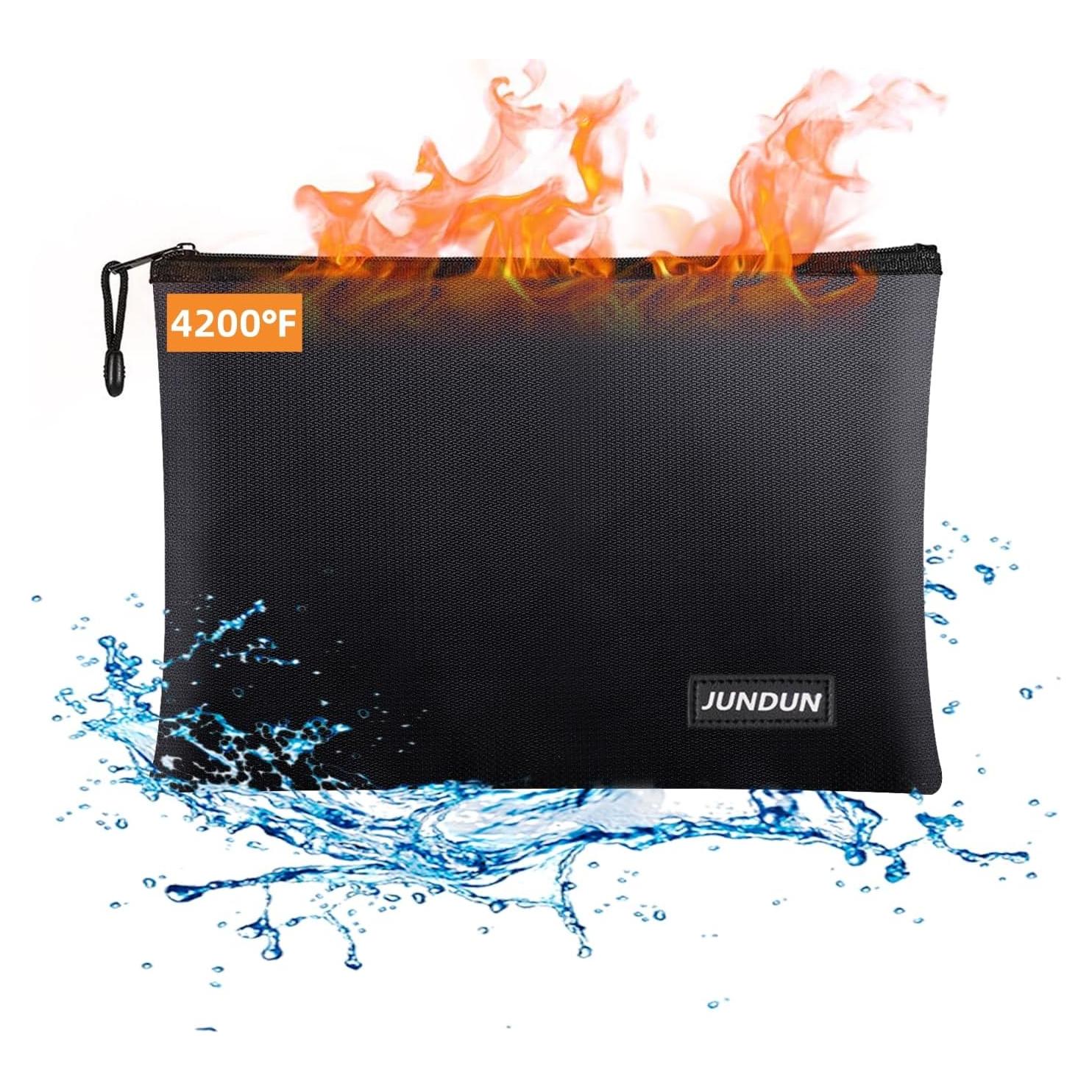 Bolsa de Documentos a Prueba de Fuego JUNDUN 36.1x25.4cm Negra