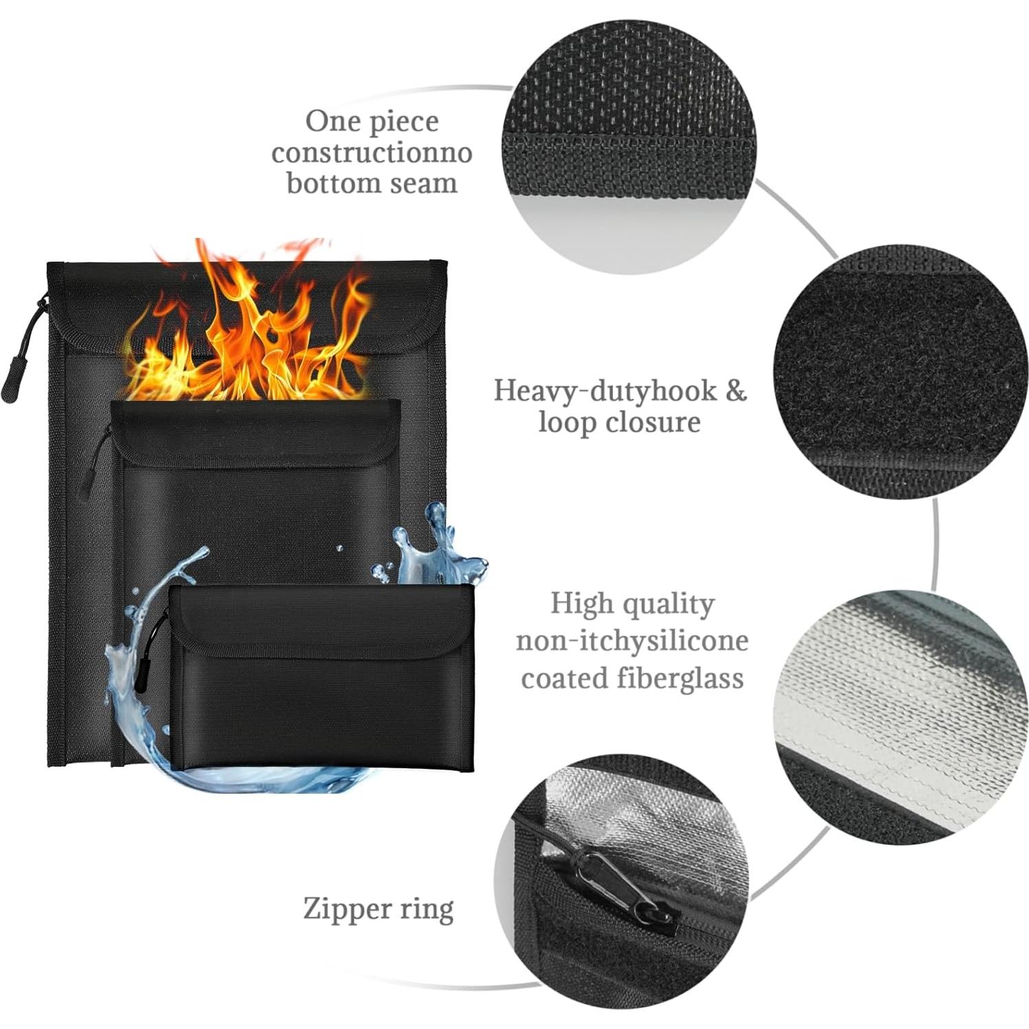 Bolsa de Documentos a Prueba de Fuego y Agua Lihengkong - 3 Pzas