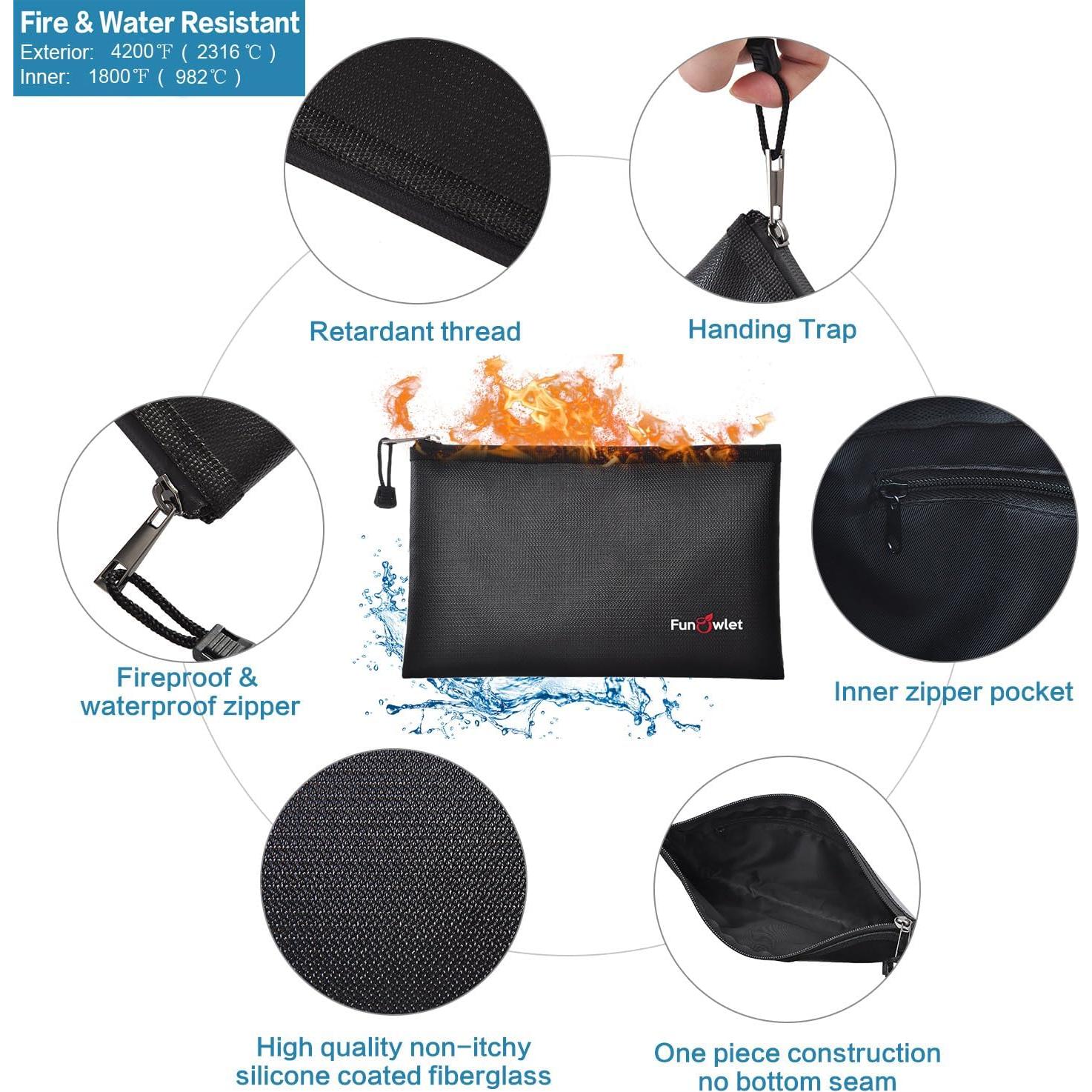 Bolsas de Documentos a Prueba de Fuego FunOwlet - 2 Piezas