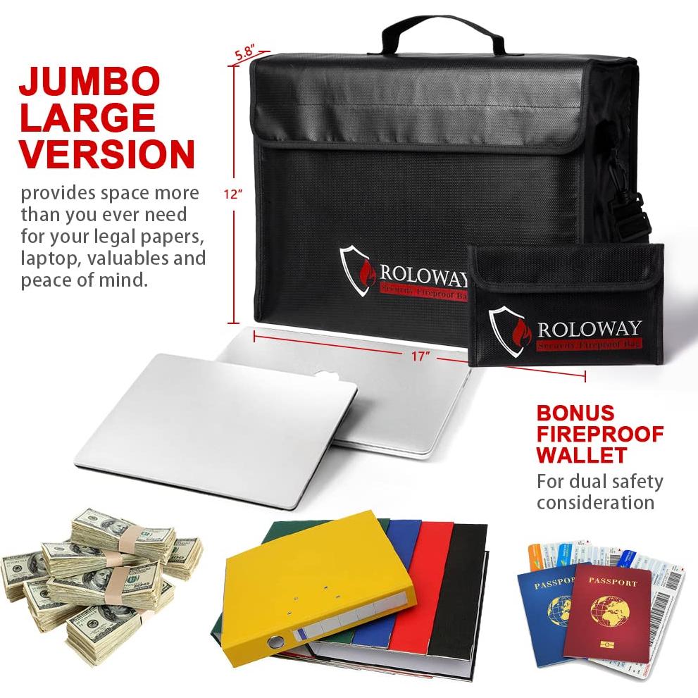 Bolsa a Prueba de Fuego ROLOWAY Jumbo 43.2x30.5cm Resistente Agua