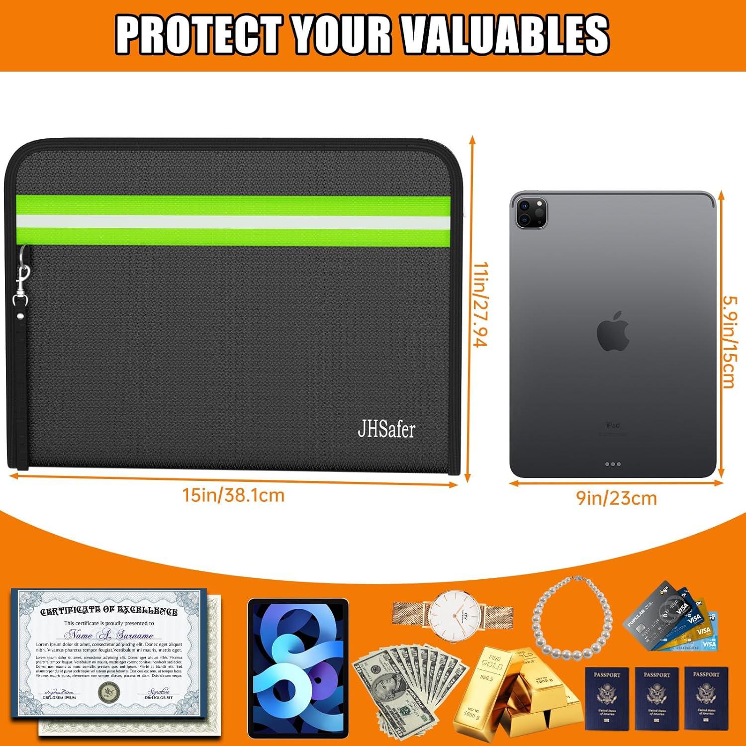 Bolsa Ignífuga JHSafer 15" x 11" Impermeable y Aislada