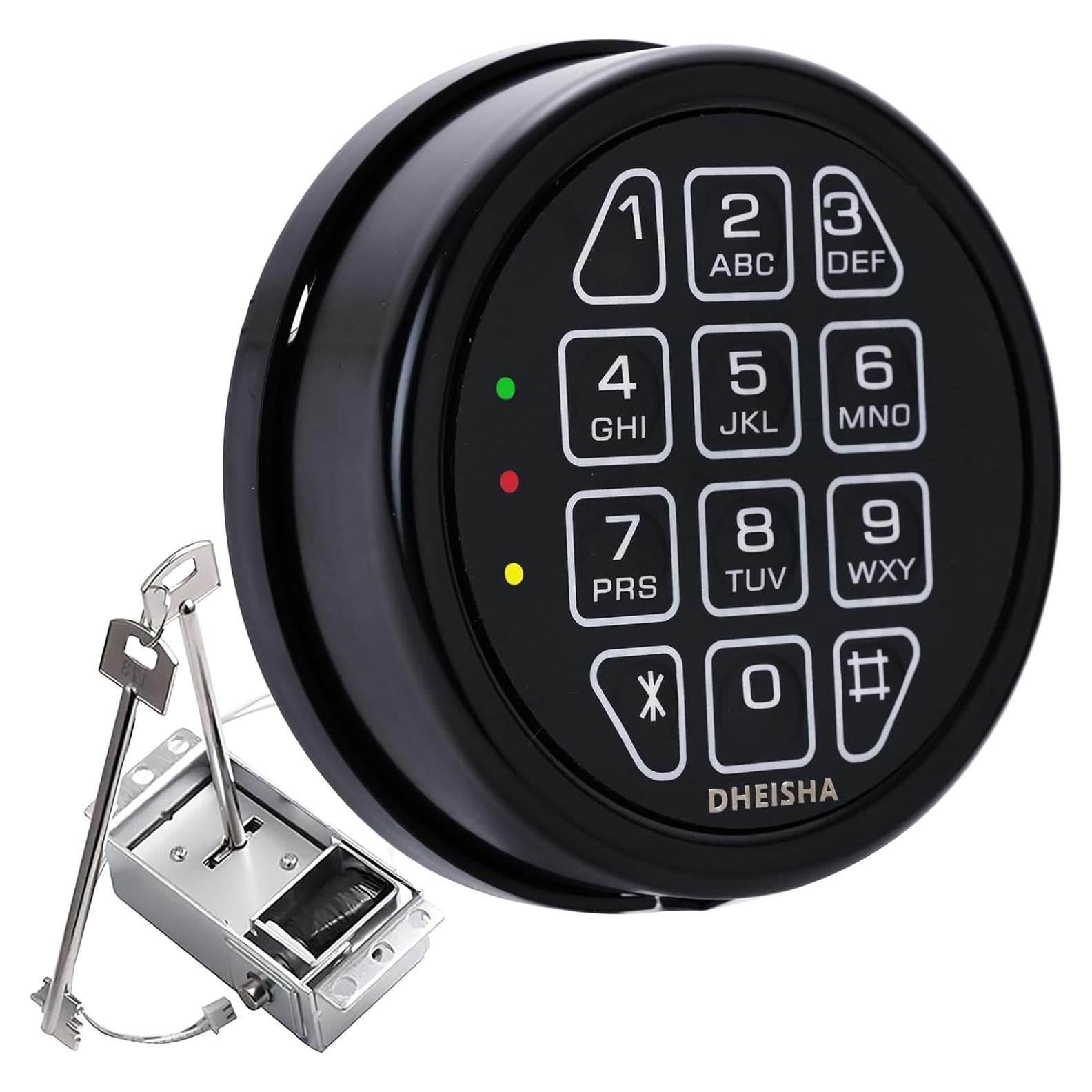 Cerradura Electrónica Solenoide DHEISHA con 2 Llaves - Negra