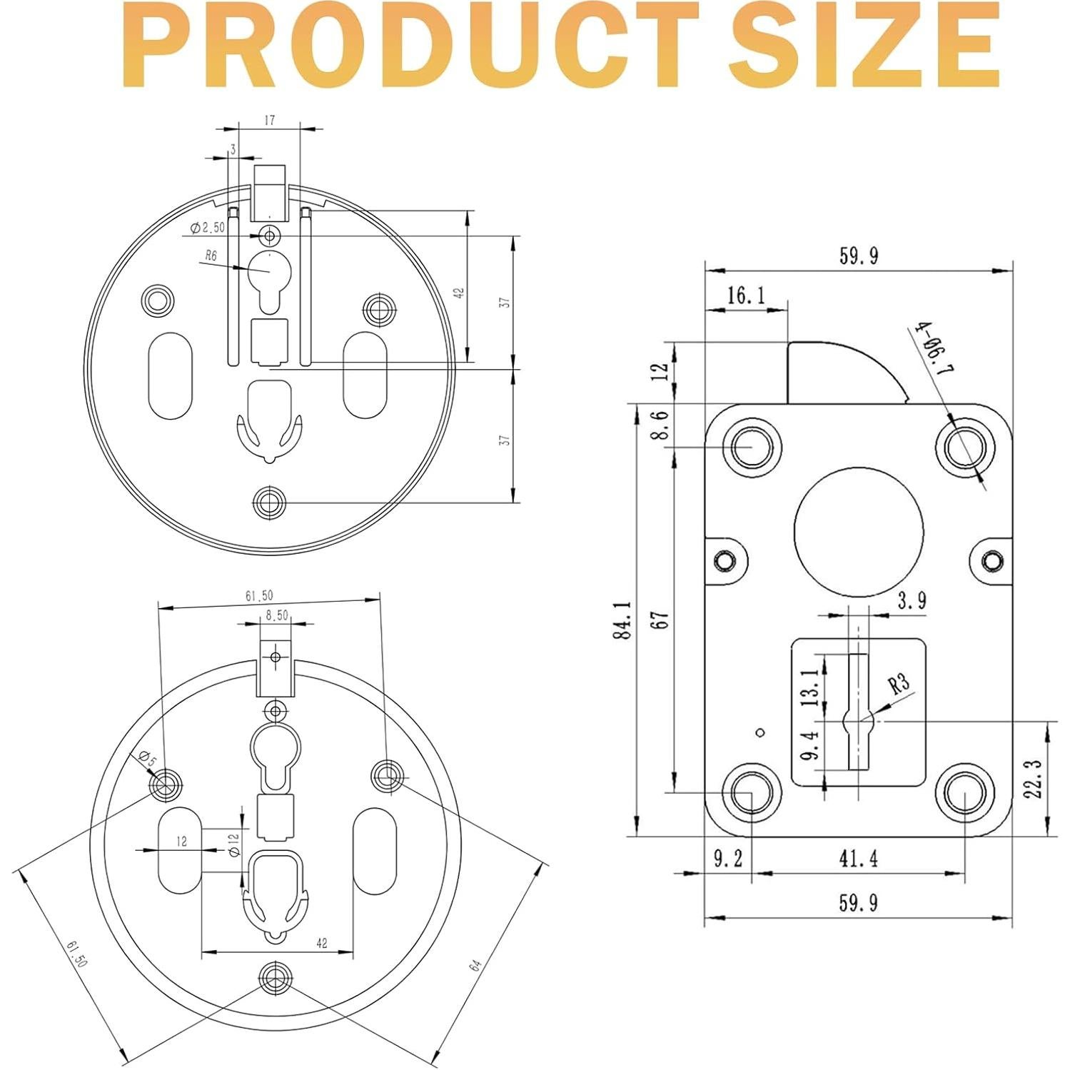 Cerradura Digital Electrónica WAH YUE HING con Teclado y 2 Llaves