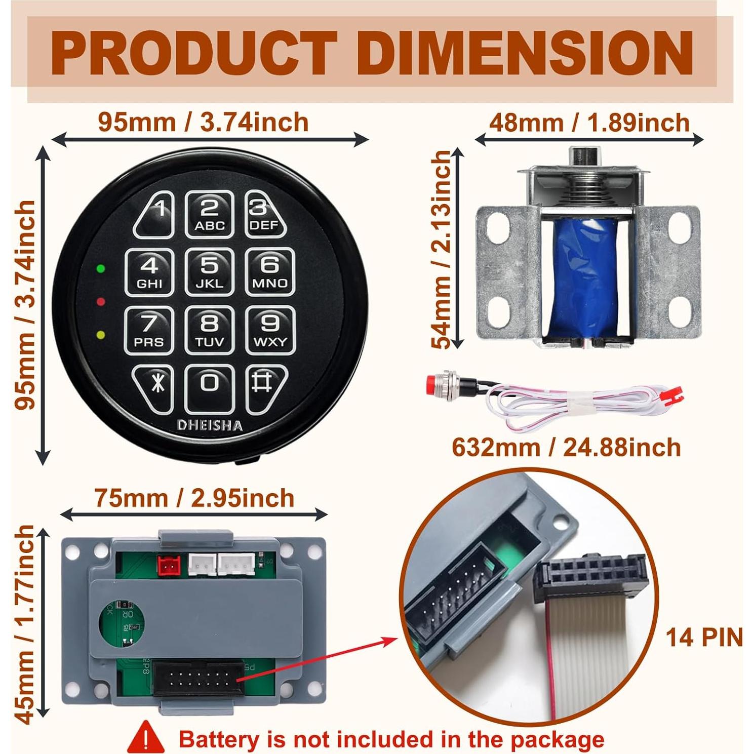 Cerradura Electrónica Solenoide DHEISHA con Teclado para Hogar