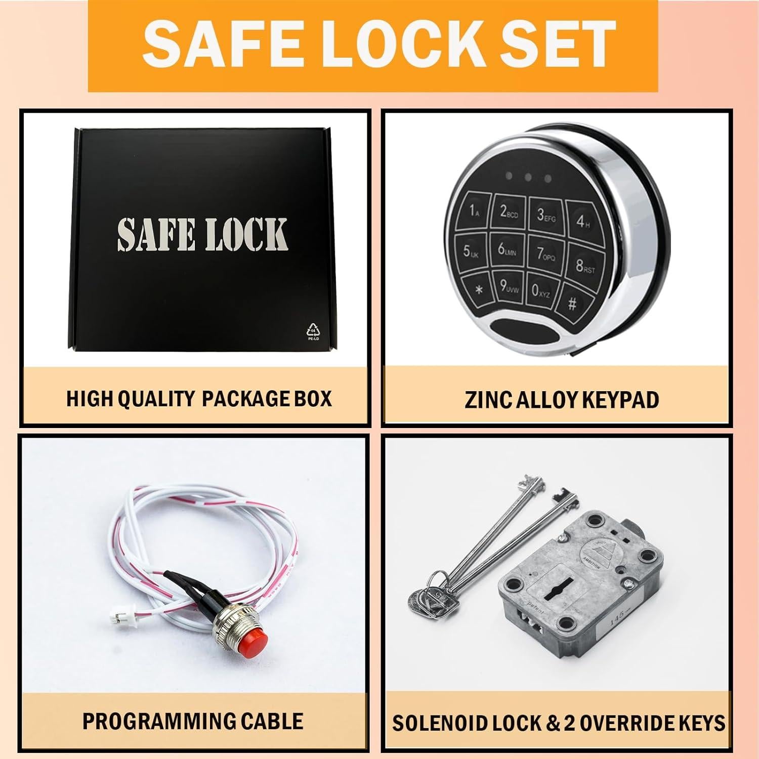 Cerradura Electrónica Digital WAH YUE HING con Teclado y 2 Llaves