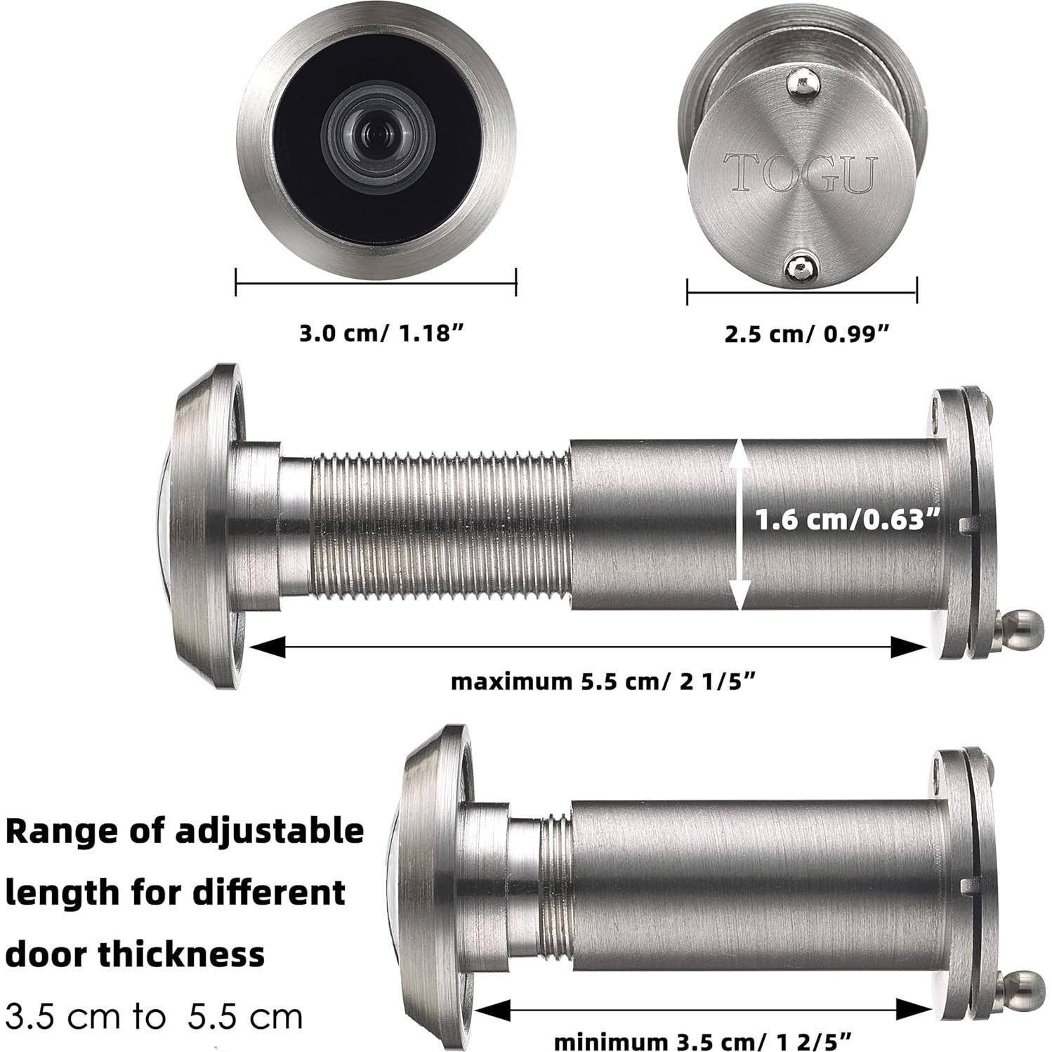 Mirador de Puerta TOGU TG2814YG-SN 220 Grados Niquel Satinado