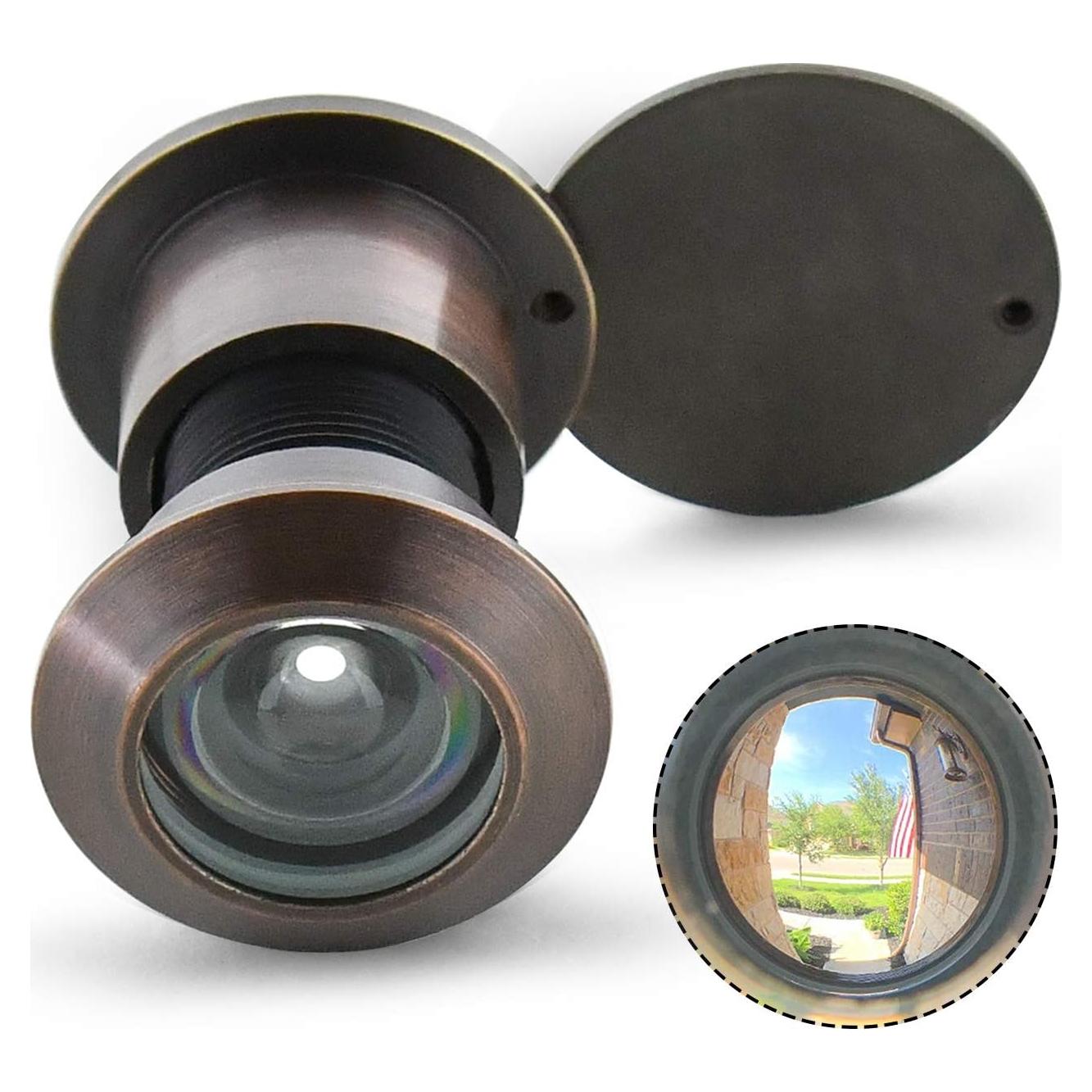 Mirador de Puerta Earl Diamond Latón Macizo 220° Bronce Envejecido