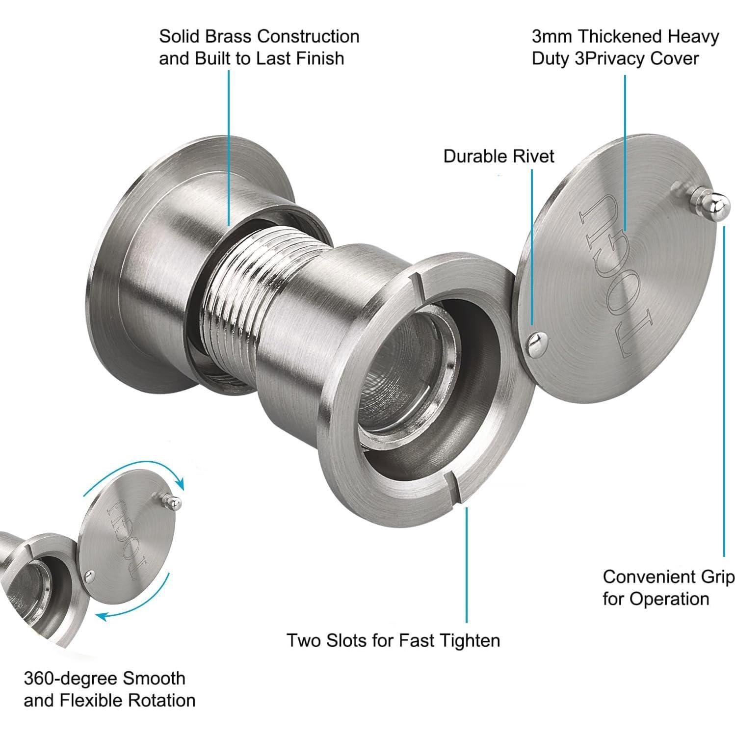 Mirilla de Puerta TOGU 3828 Bronce Extra Grande 220°