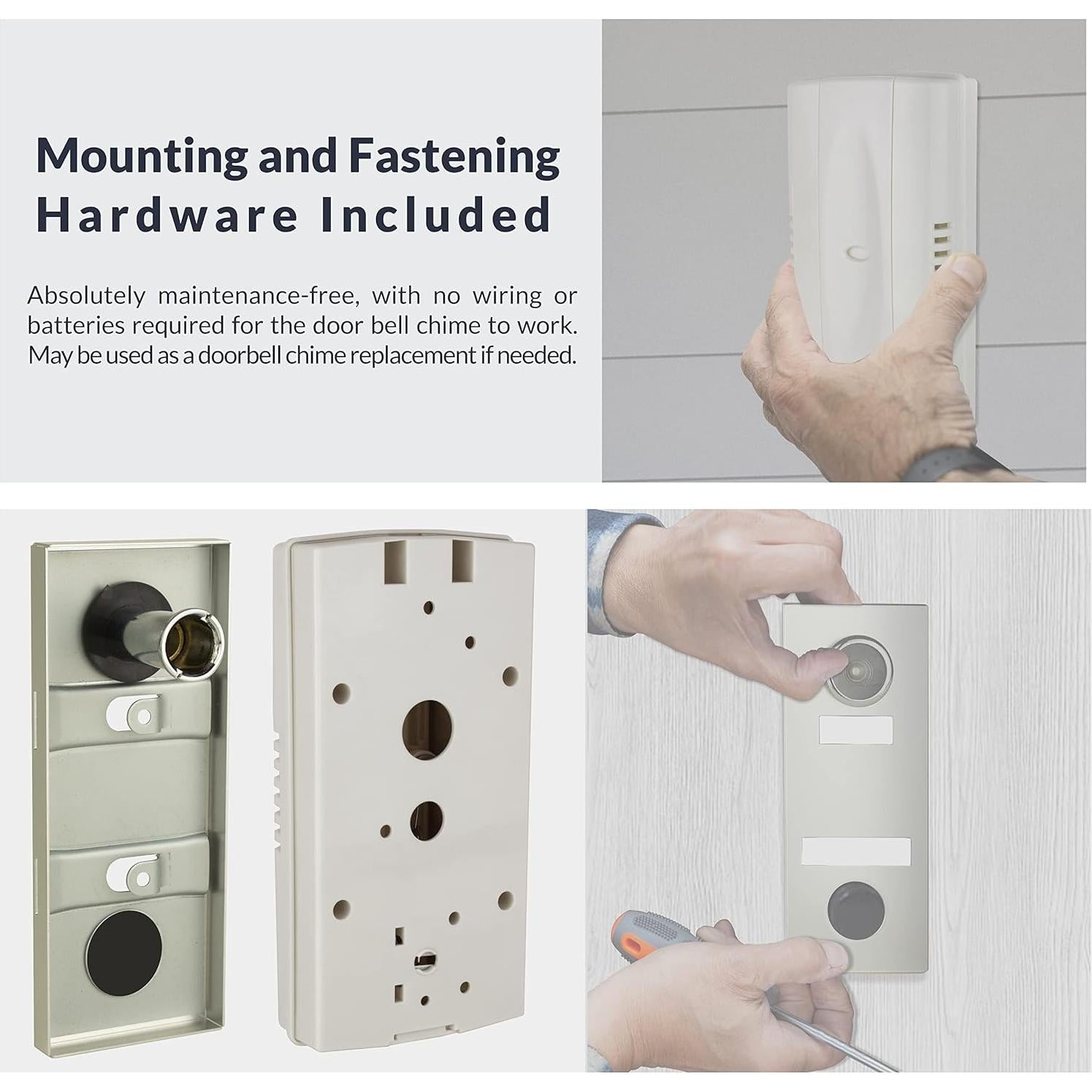 Timbre mecánico Newhouse con visor 180° plateado